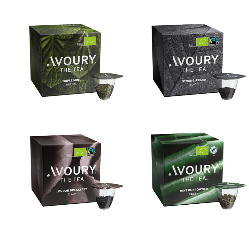 Avoury 6000833 One Grey/Black Teemaschine inklusive Tee-Starterset