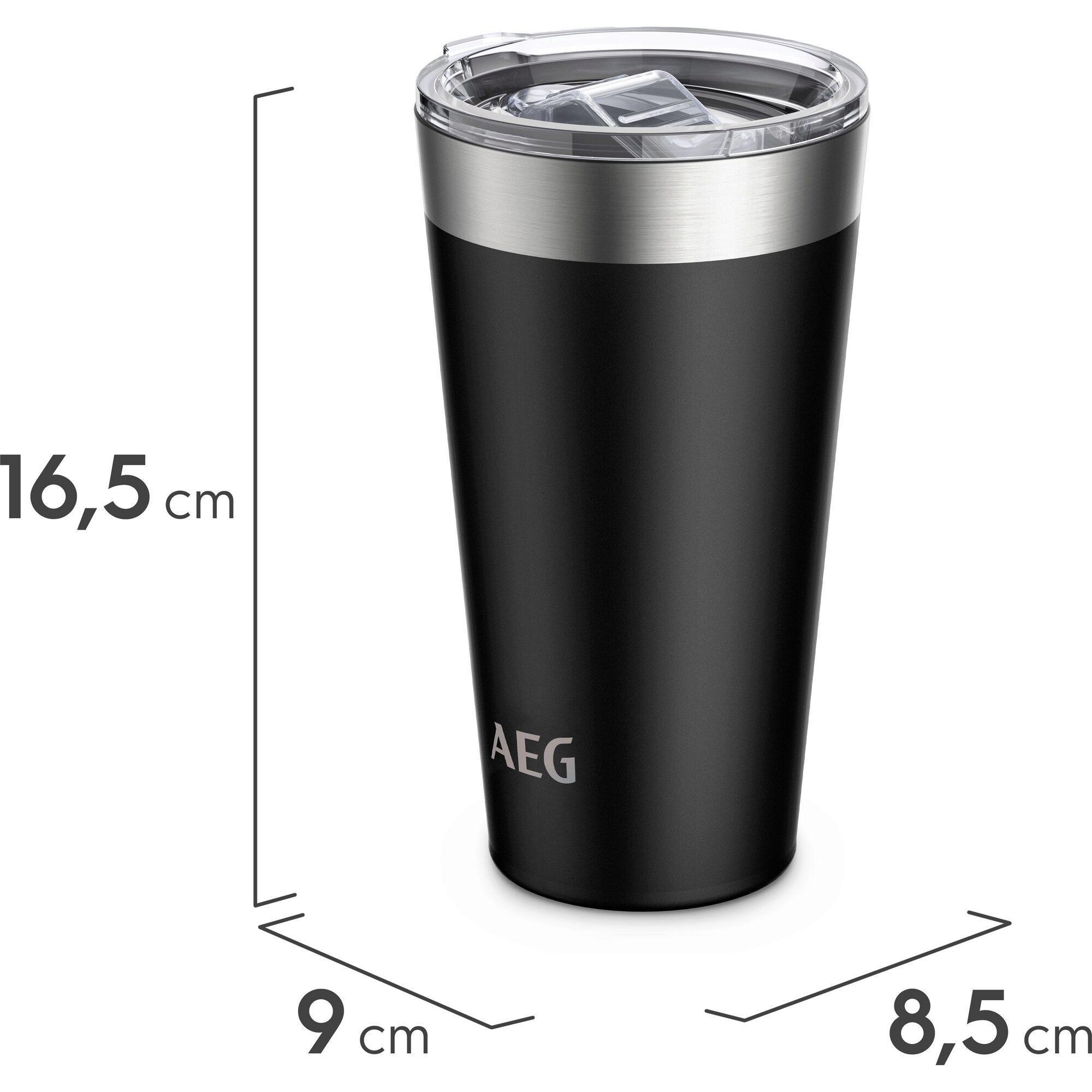 AEG ATHC02 Thermobecher, 0,56 l Fassungsvermögen, Schwarz, Edelstahl