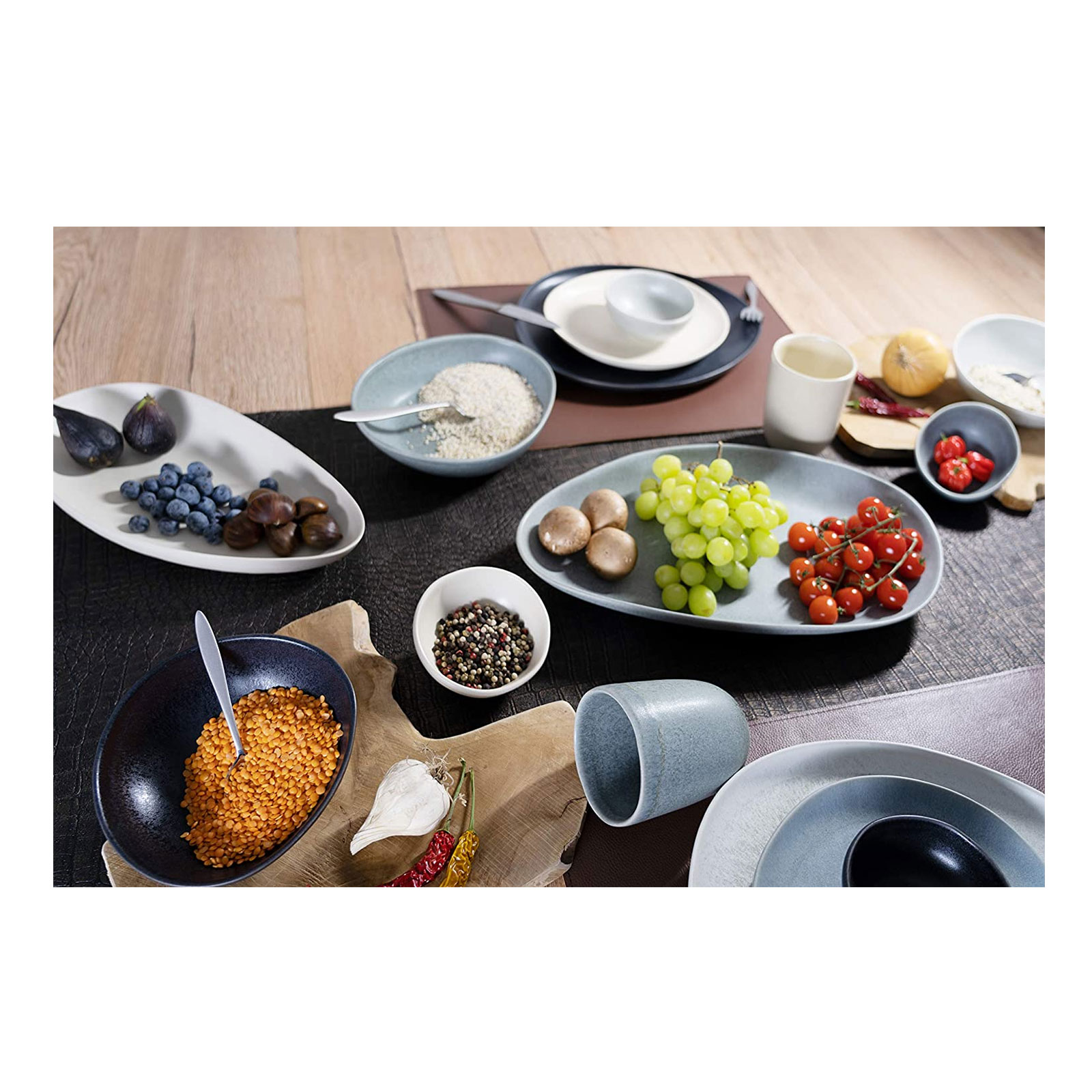 Creatable, 22743, Serie PIETRA, Geschirrset, Suppenteller 6 teilig, Steinzeug