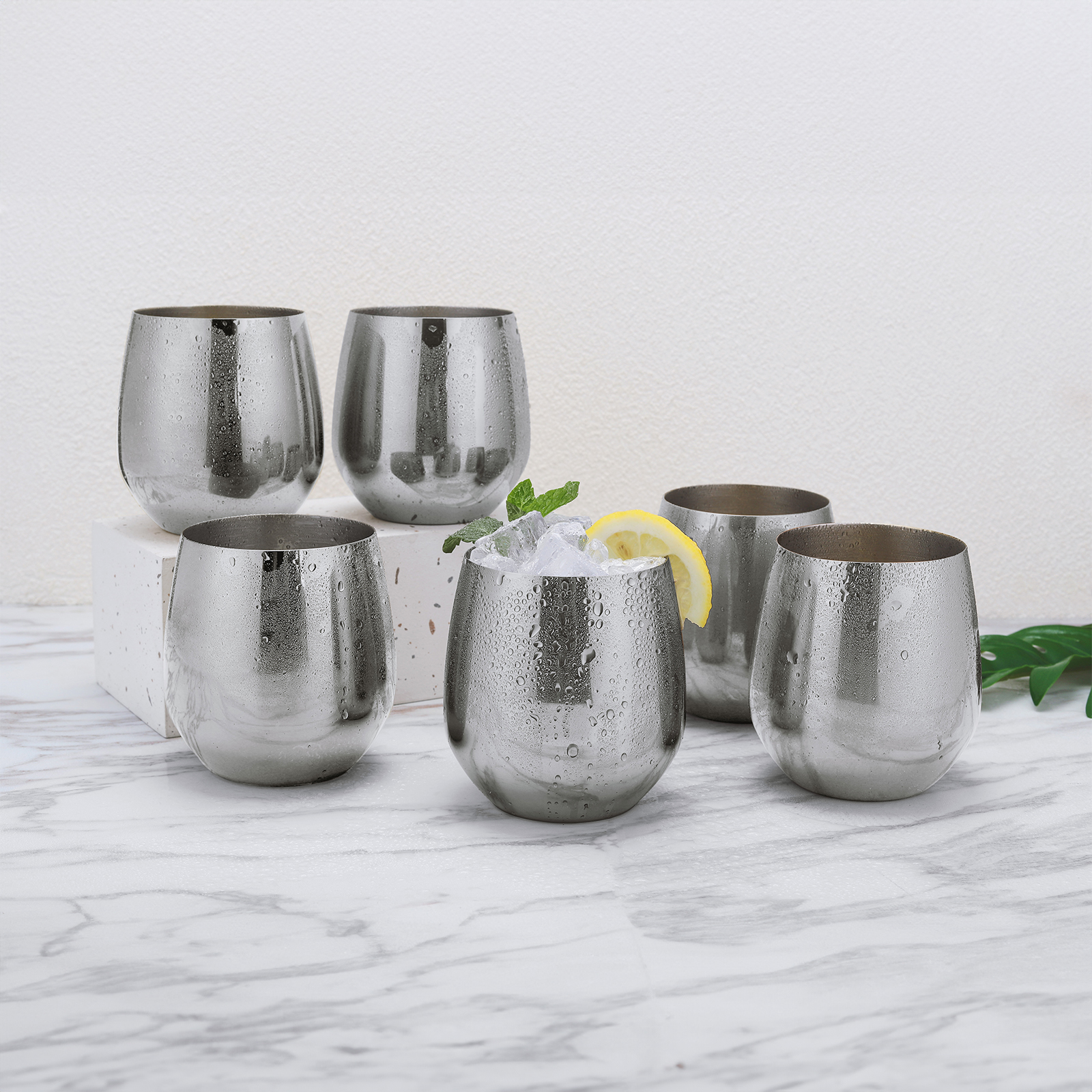 Echtwerk Wein-/Wasserkelch Set 6tlg aus Edelstahl