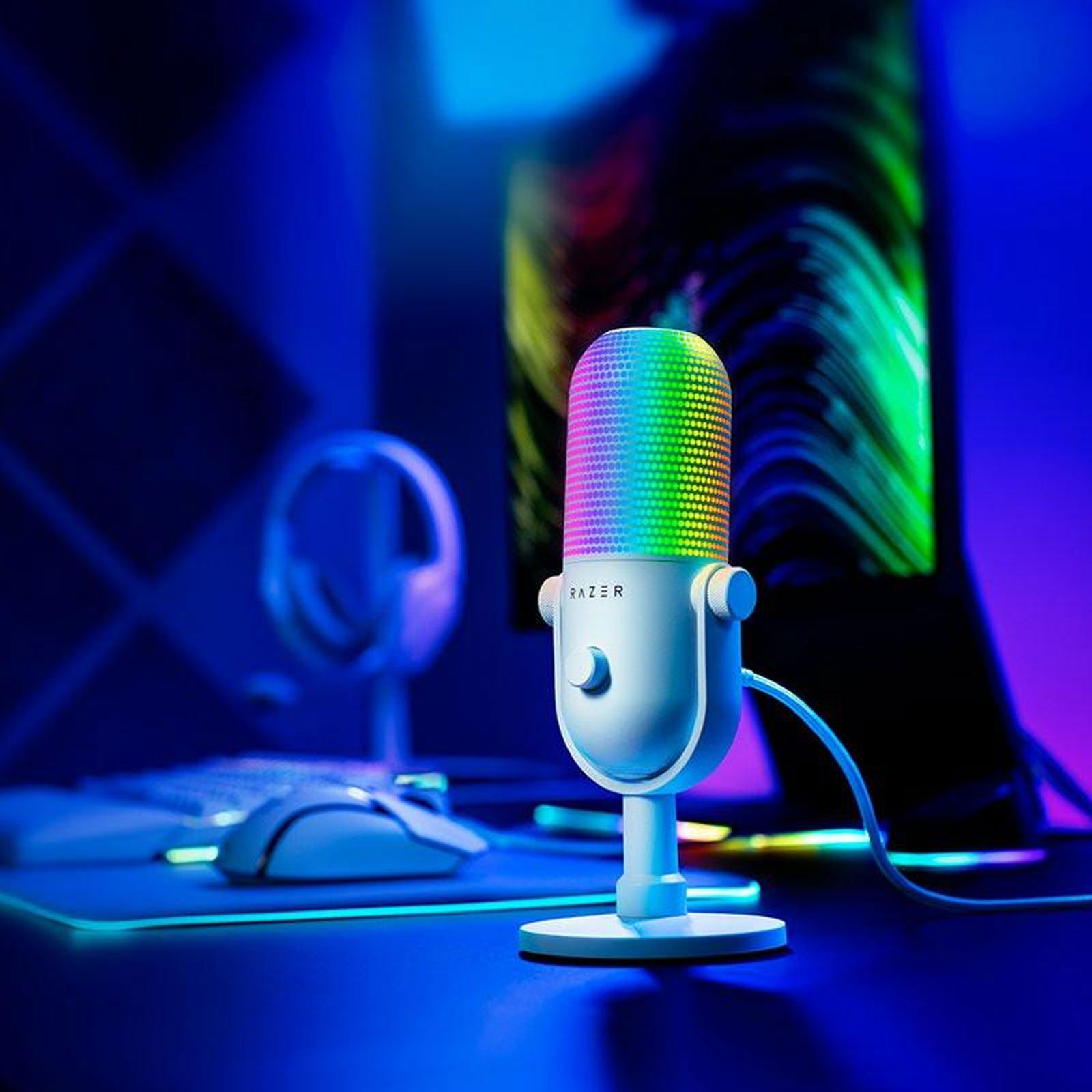 RAZER Seiren V3 Chroma Tischmikrofon, Weiß RAZER Seiren V3 Chroma Tischmikrofon, Weiß