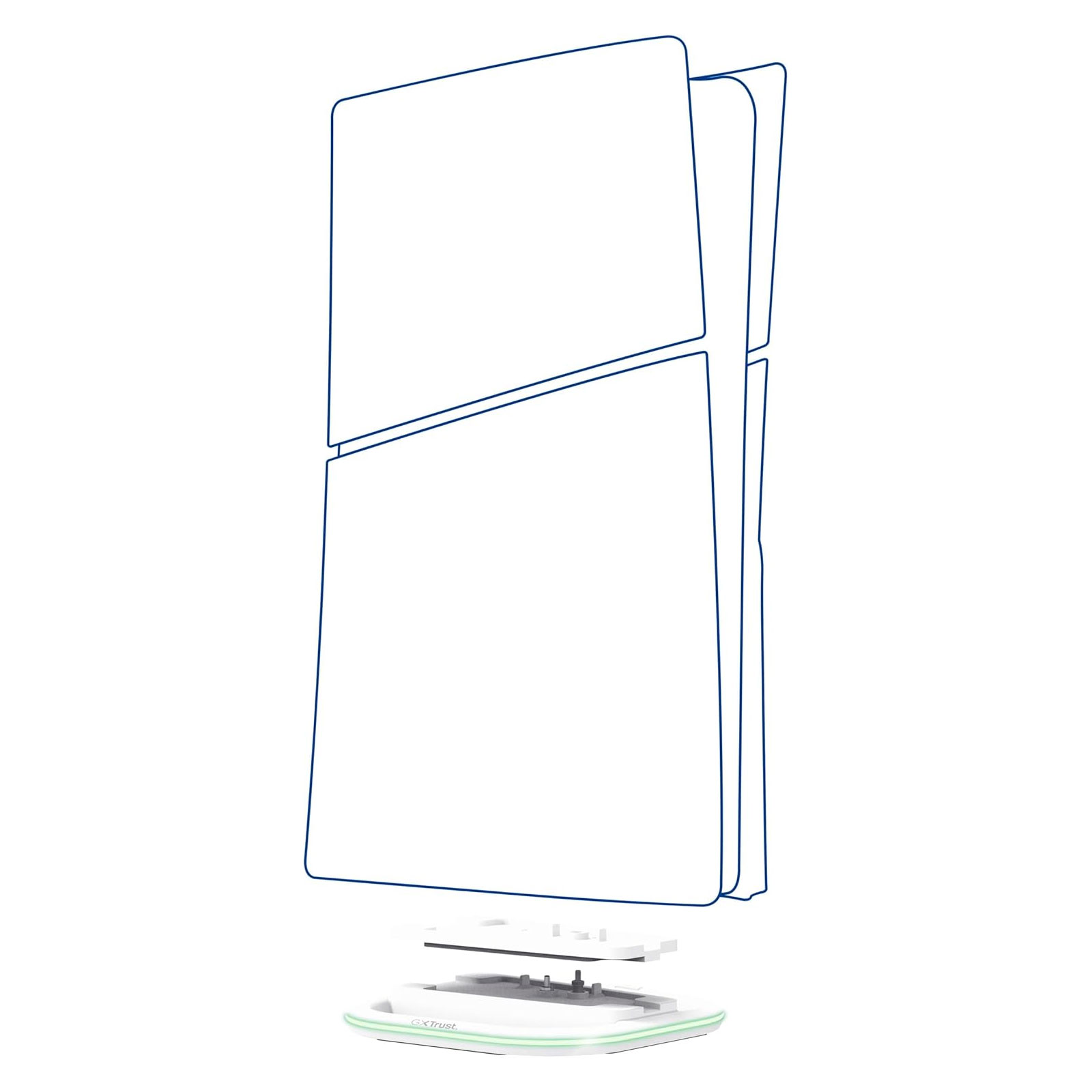 Trust GXT 229 Vertikaler LED-Ständer für PS5, Weiß, Standardlieferumfang des Herstellers, Bedienungsanleitung