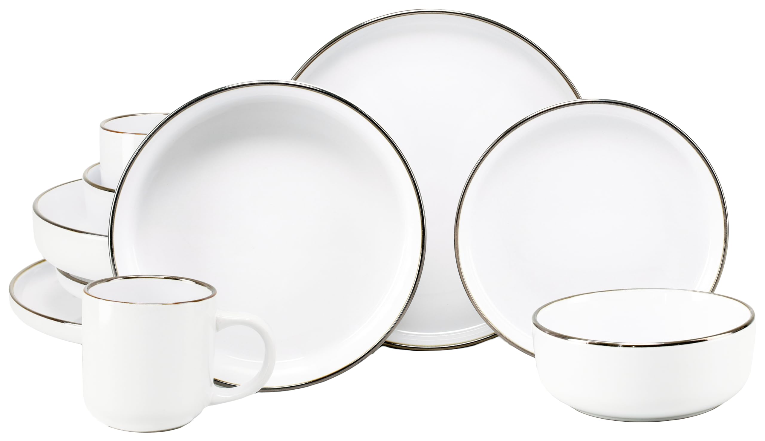 CreaTable 24795 Kombiservice Serie Nordic Festive Weiss 10-tlg. 2 Personen