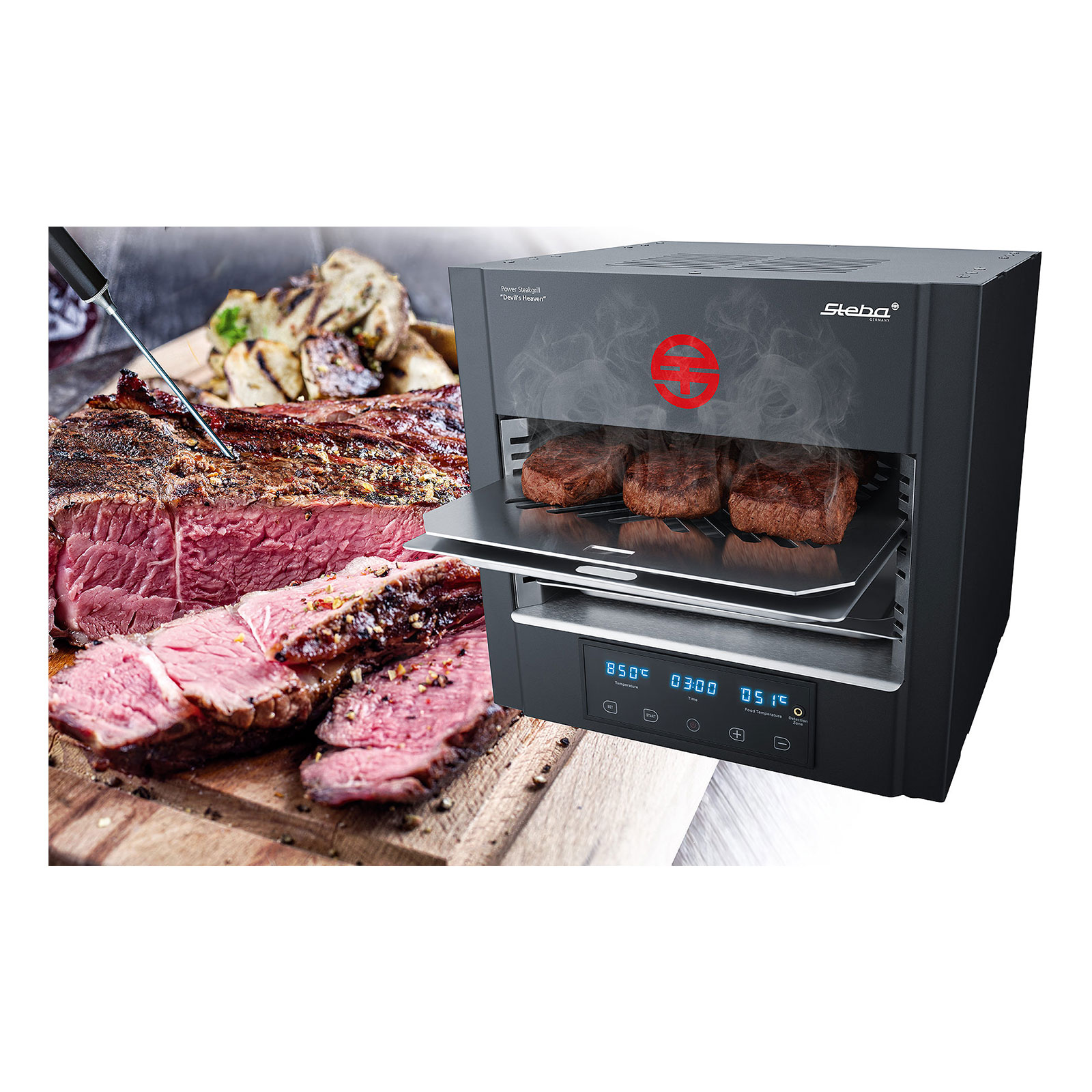 STEBA PS E2600 XL Steakgrill Devil's Heaven Power schwarz STEBA PS E2600 XL Steakgrill Devil's Heaven Power schwarz