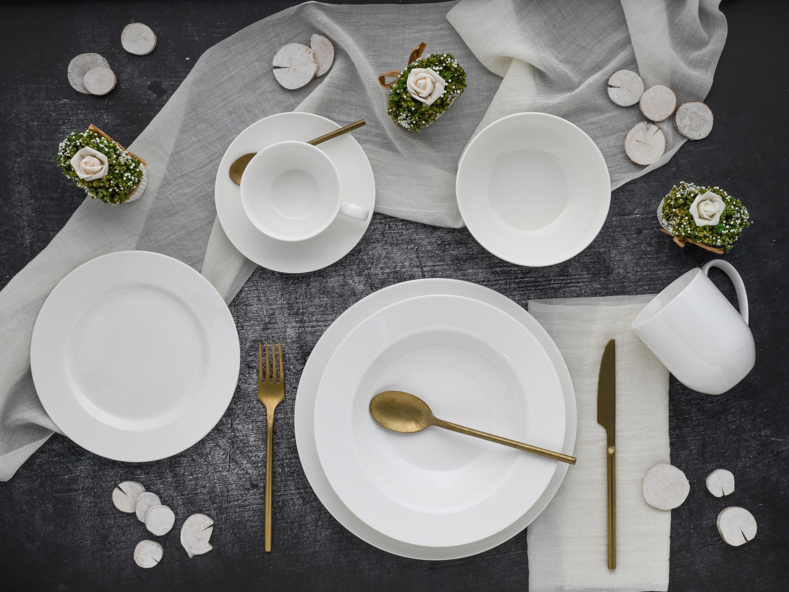 CreaTable 22159 Kombiservice Serie Fleur Royal 42-tlg Geschirrset