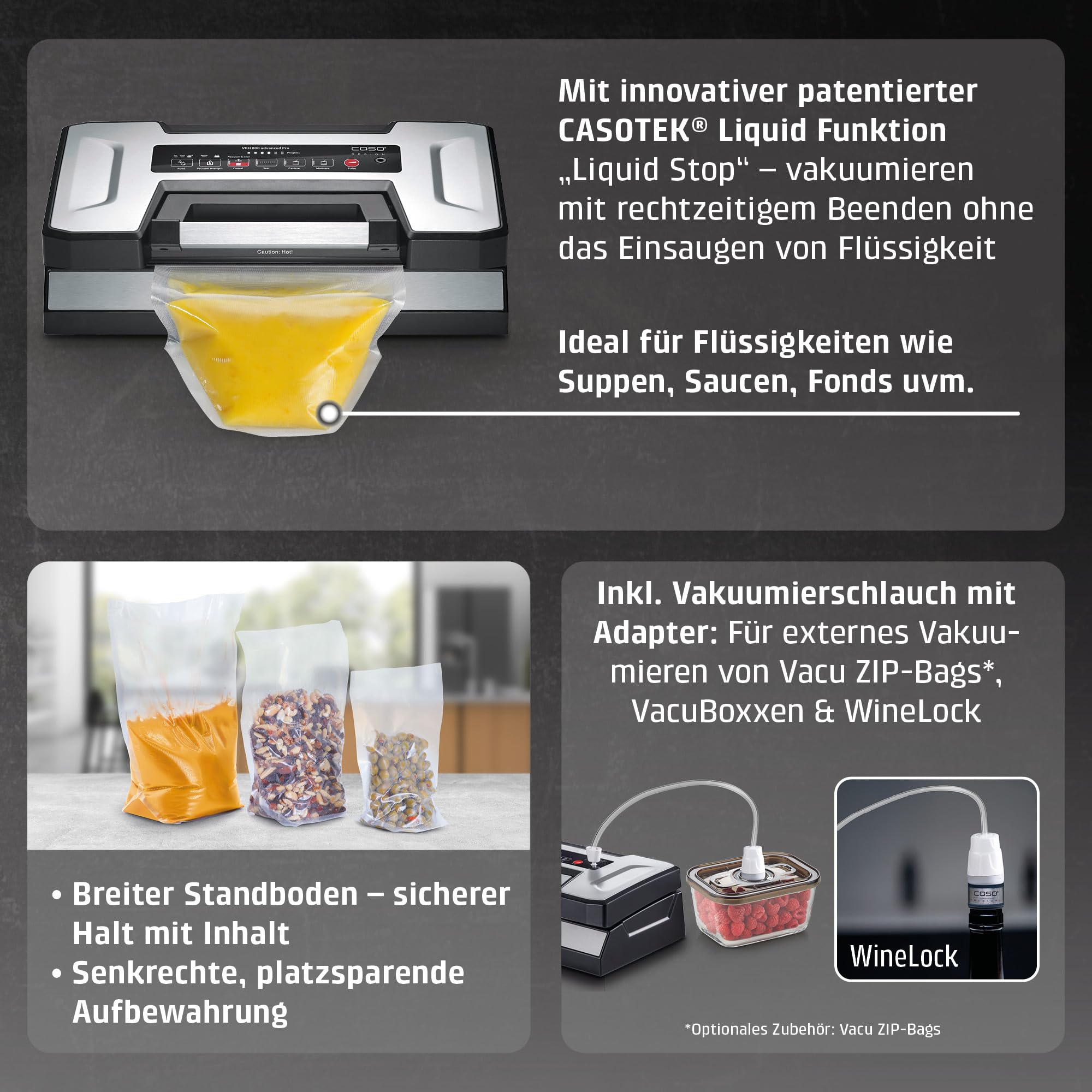 CASO VRH 800 Advanced Pro Vakuumierer – Flüssigkeiten vakuumieren