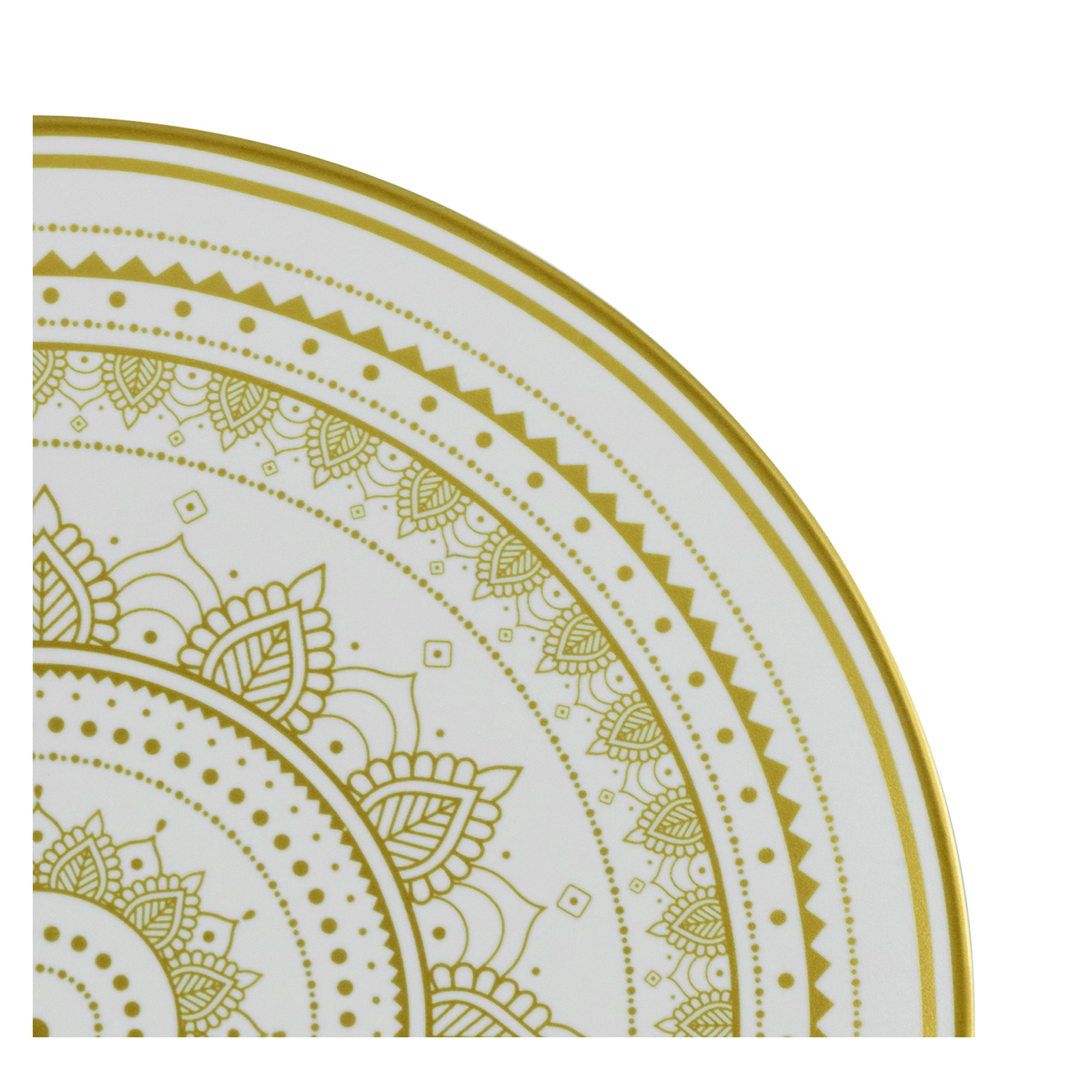 Creatable 23607, Serie MANDALA GOLD - weiss, Geschirrset, Teller Set 12 teilig