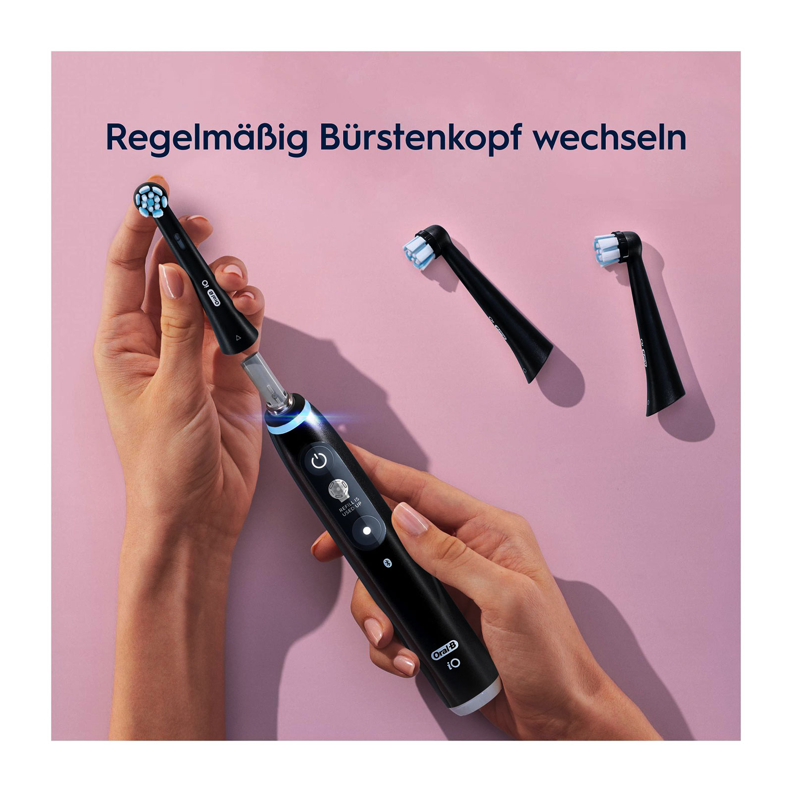 Oral-B iO Black Sanfte Reinigung, 2 Stück Aufsteckbürsten