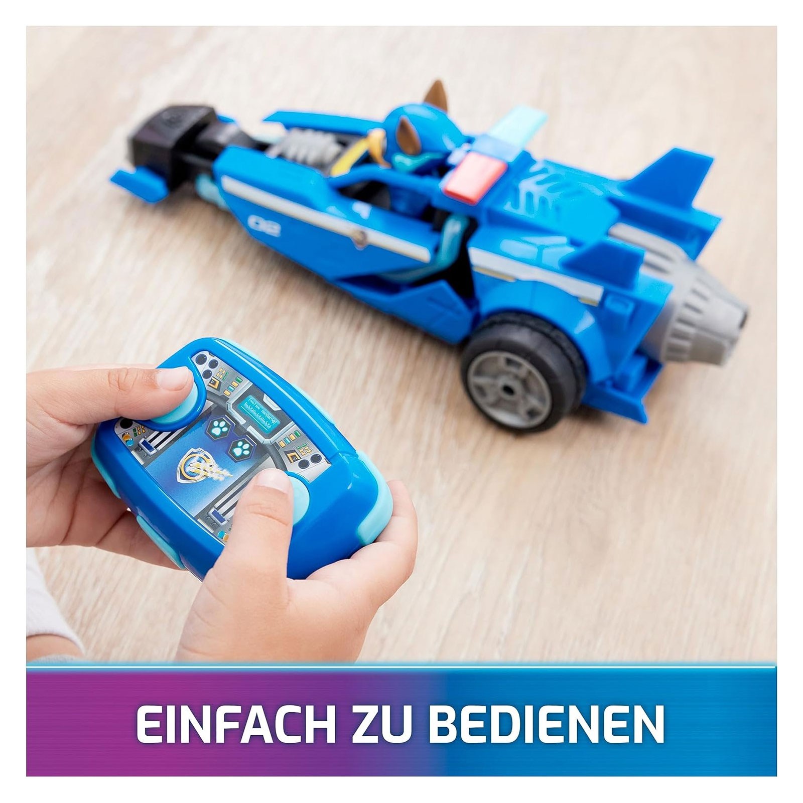 Paw Patrol Der Mighty Kinofilm, RC Polizeiauto mit Chase im Fahrersitz ferngesteuertes Auto