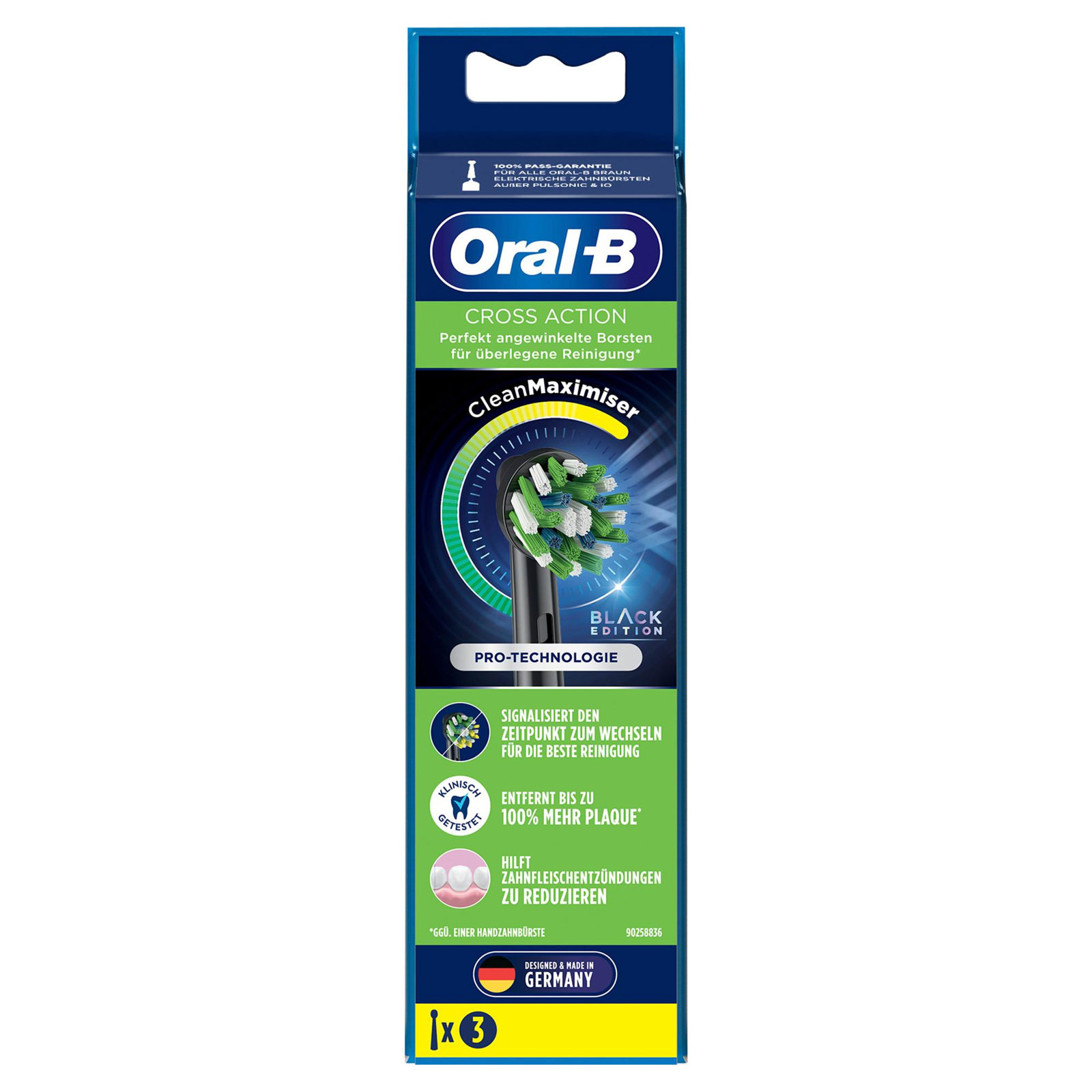 Oral-B Aufsteckbürsten CrossAction Black Edition 3er