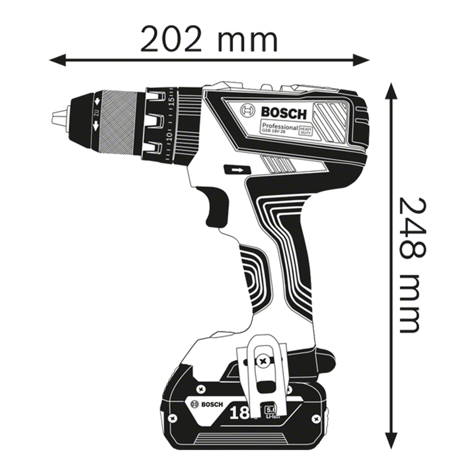 Bosch Professional GSB 18V-28 2x4.0 Schlagbohrschrauber (Akku)