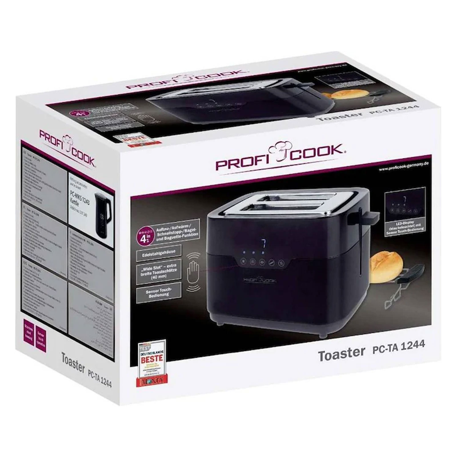 PRO PC-TA 1244 TOASTER SCHWARZ