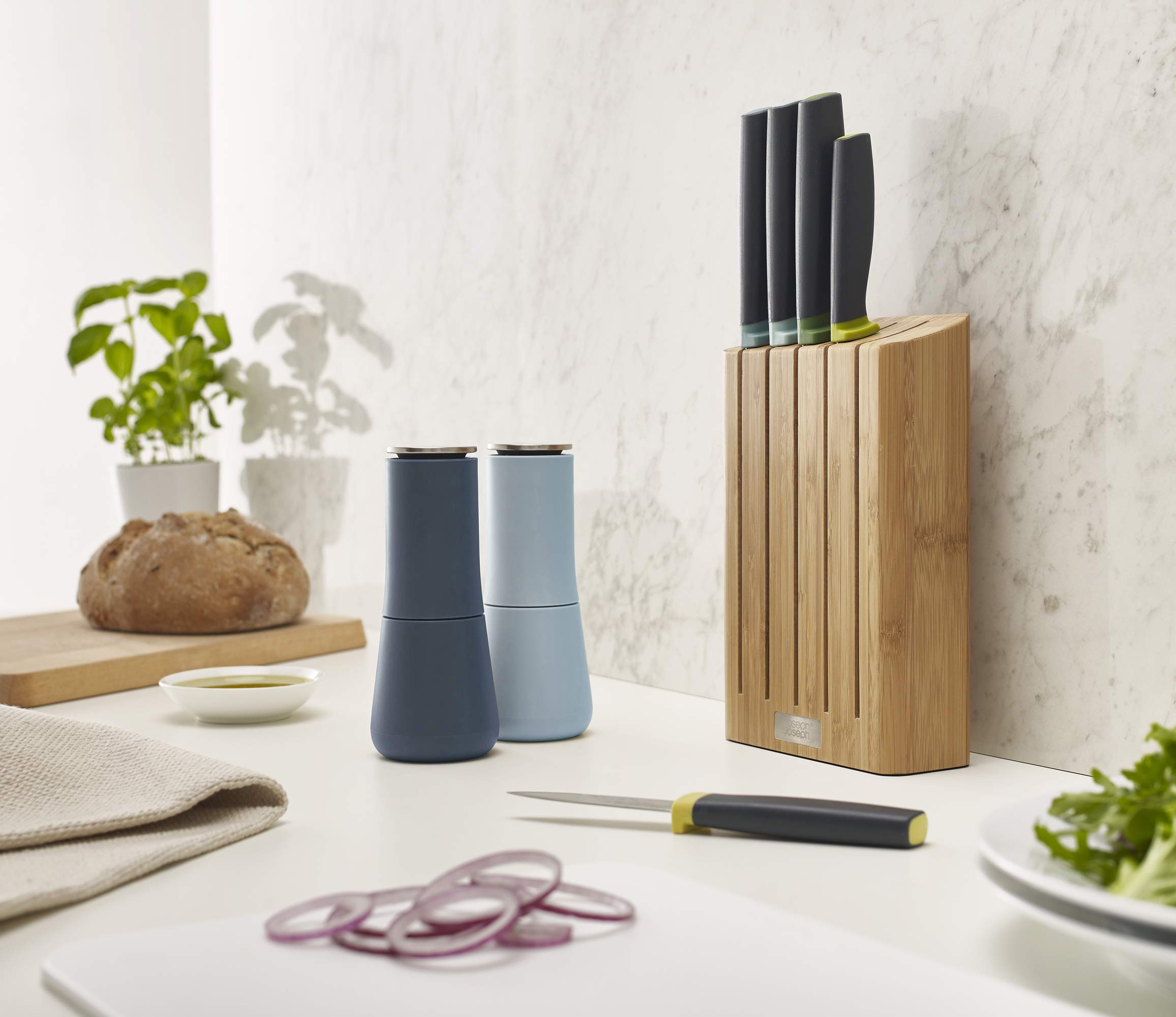 Joseph Joseph Milltop Salz- und Pfeffermühlen-Set Blau Keramikmühle