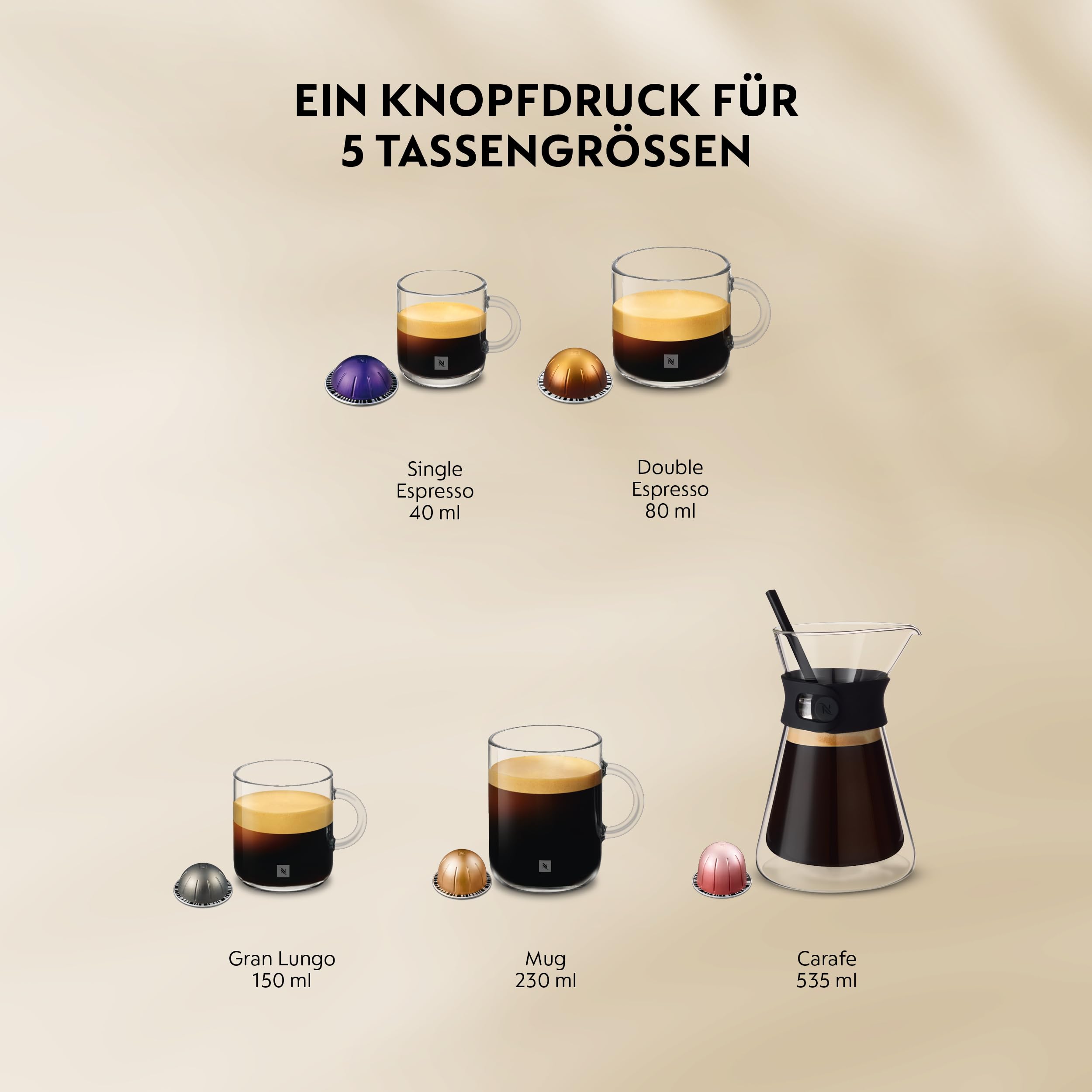 Nespresso  DeLonghi Vertuo Up ENV200.GY inkl. Aeroccino 3 Milchaufschäumer