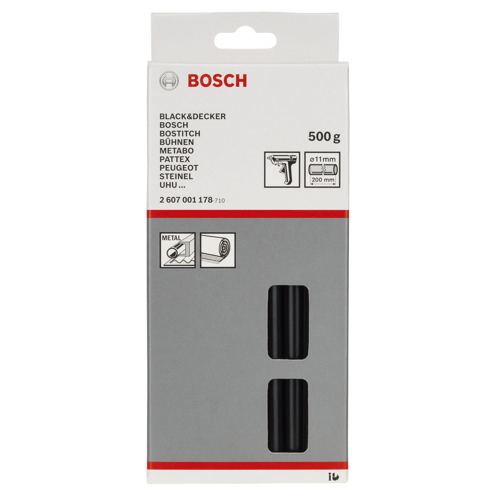 Bosch Professional Schmelzkleber, 11 x 200 mm, 500 g, schwarz
