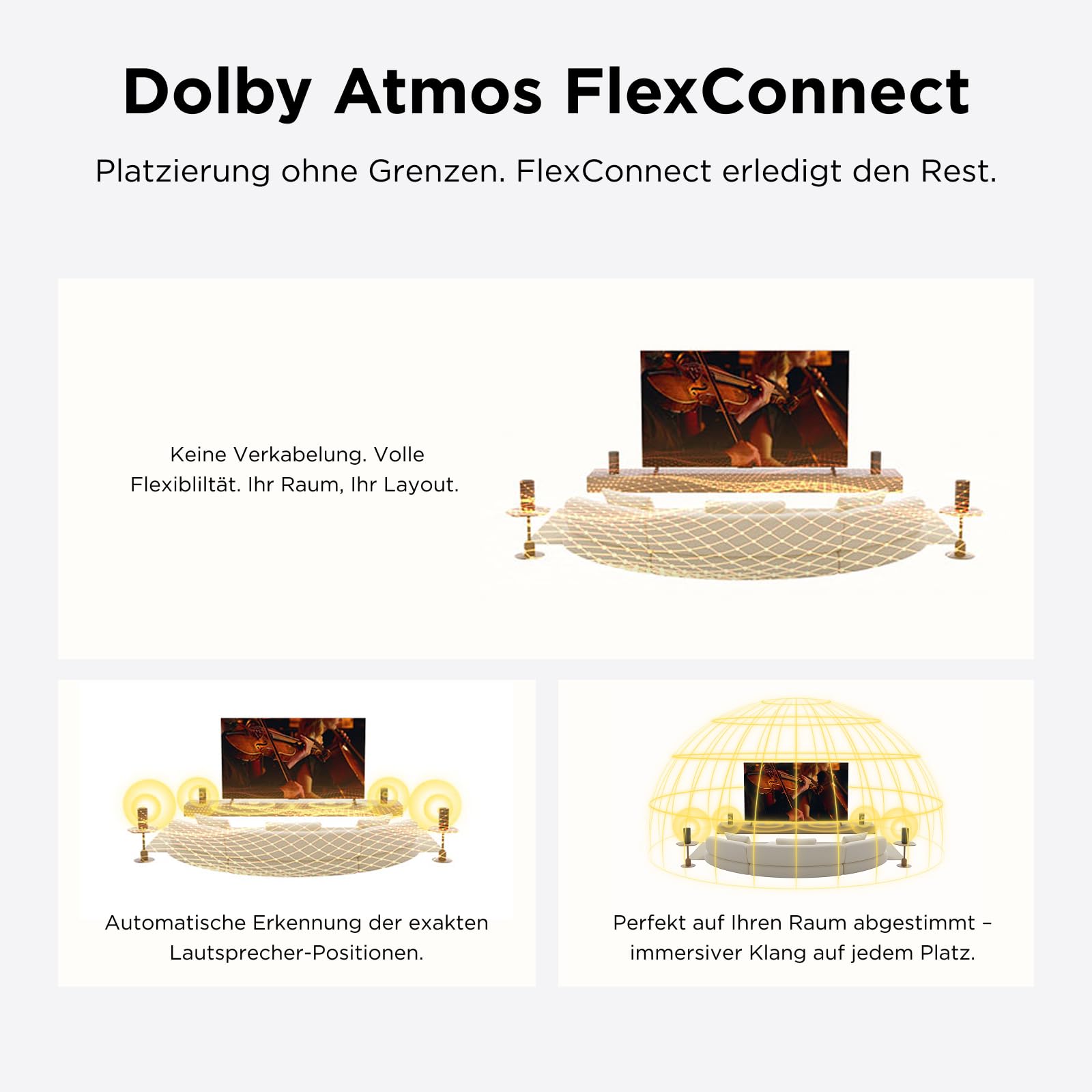 TCL Z100 Kabelloser Heimkino-Lautsprecher mit Dolby Atmos FlexConnect