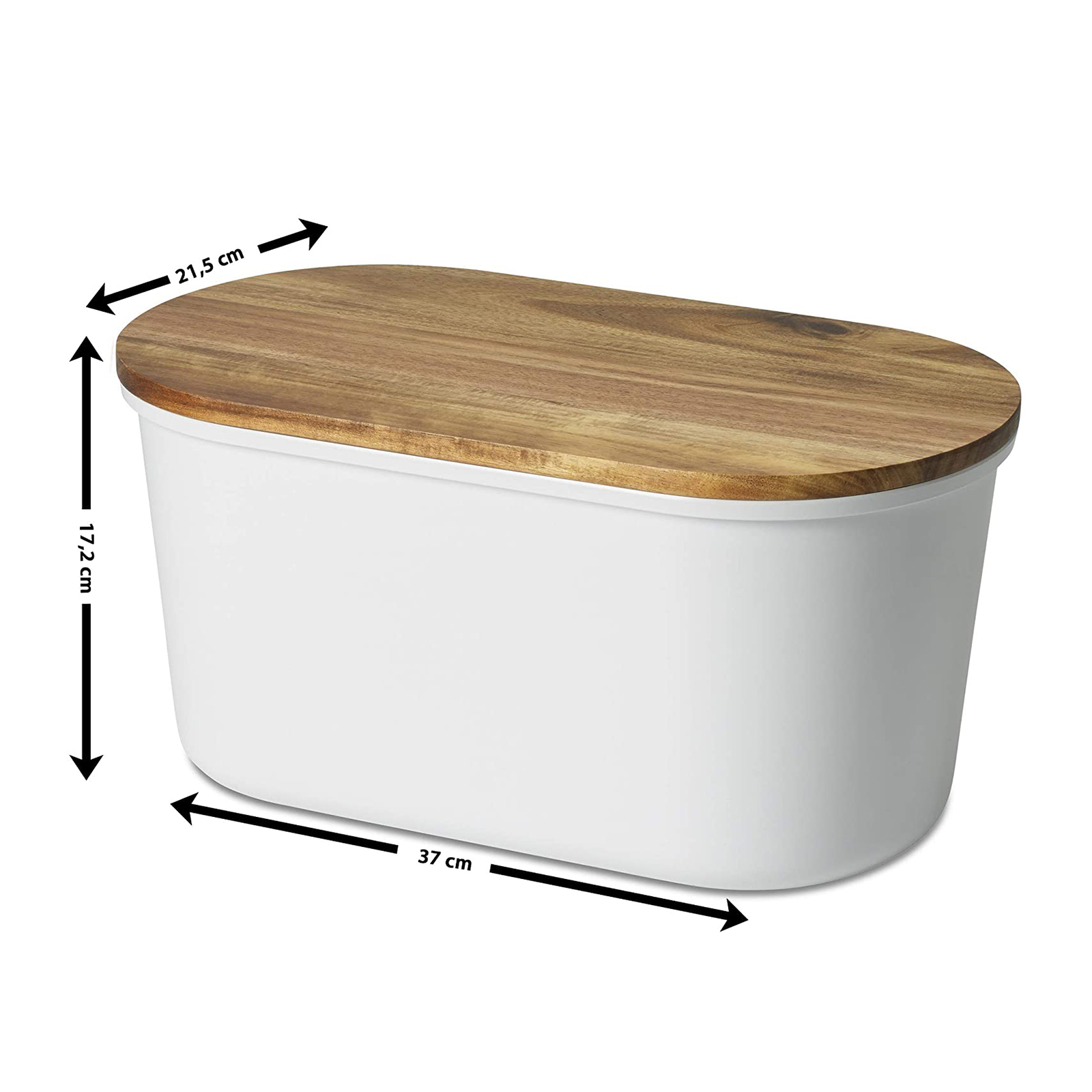 Echtwerk Brotbox "Fresh" Brotkasten mit Akazienholz/Melamin Schneidebrett