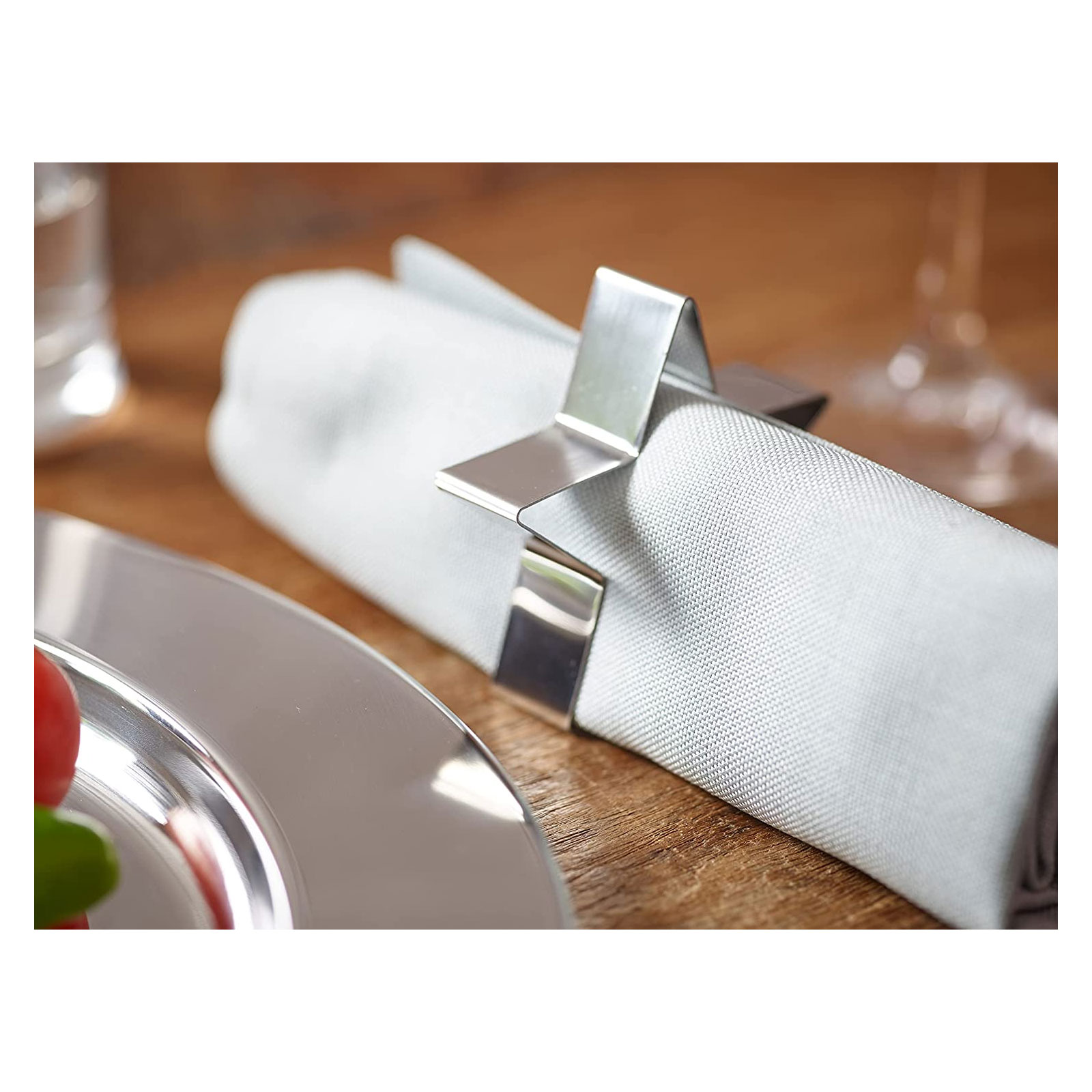 Echtwerk  Serviettenringe "Stern" Edelstahl 4tlg