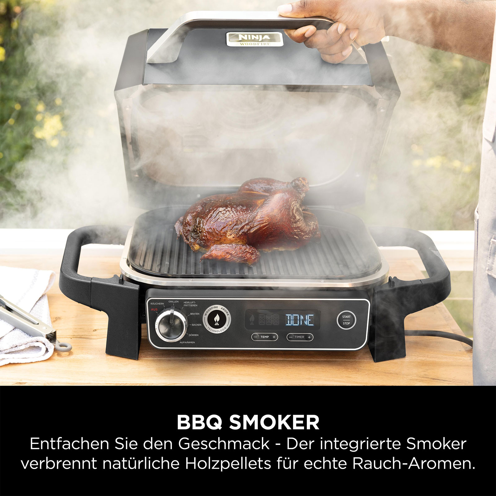 Ninja OG701EU Woodfire Elektrischer Outdoor Grill & Smoker