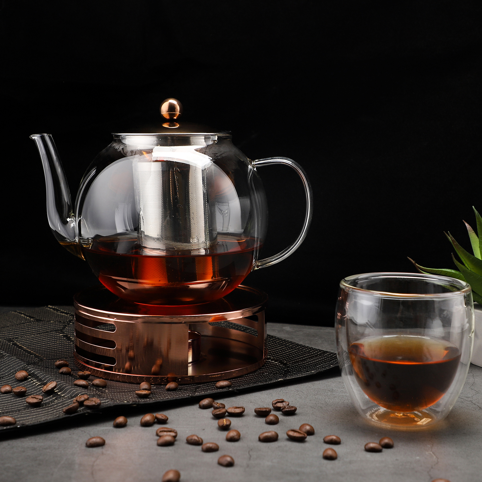 Echtwerk Stövchen, Teestövchen aus Edelstahl, Runder Tee- und Kaffeewärmer, Untersatz für alle handelsüblichen Tee- und Kaffeekannen, 5 x 15 cm