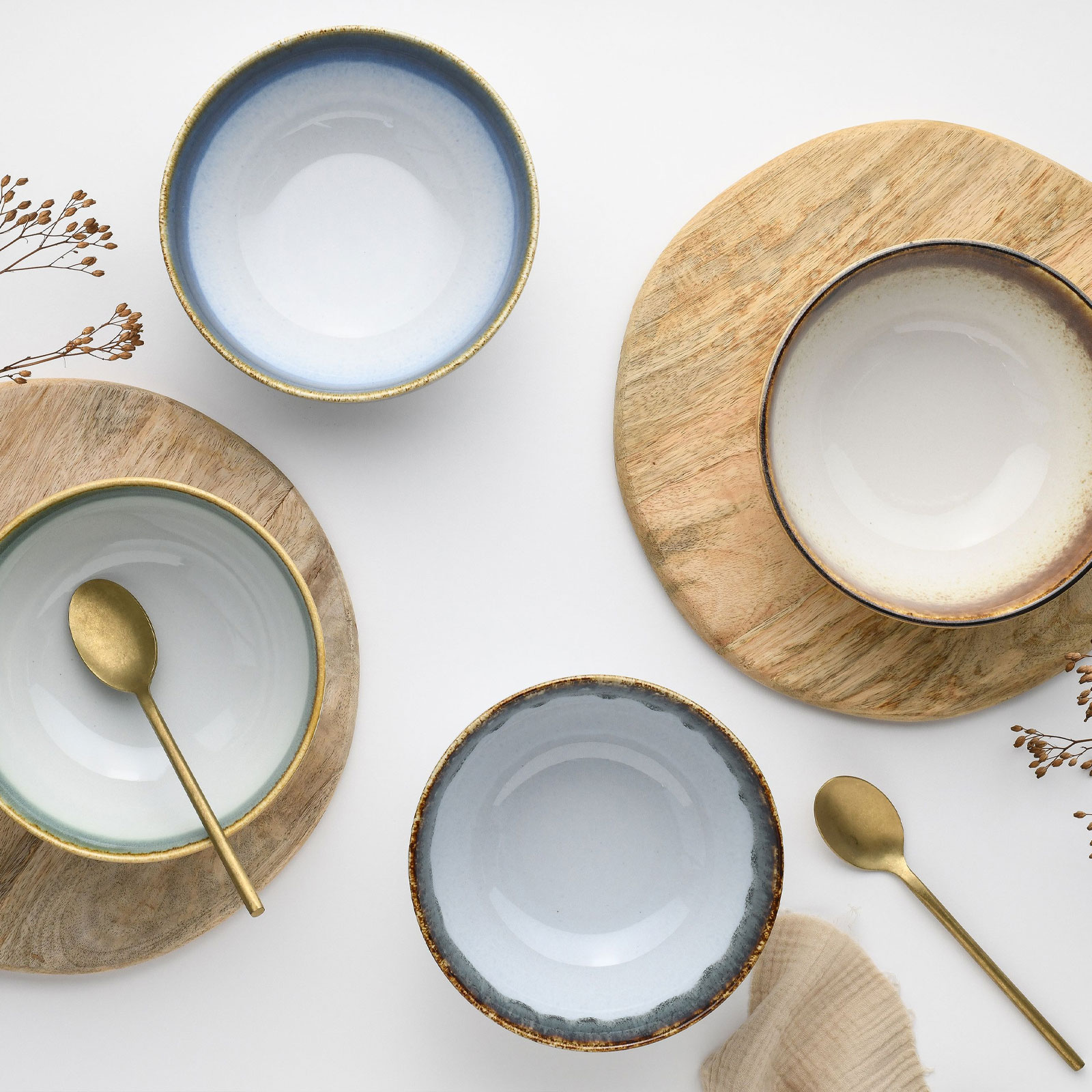 CreaTable Cascade 17546 Buddha Bowl Set, 4-teilig