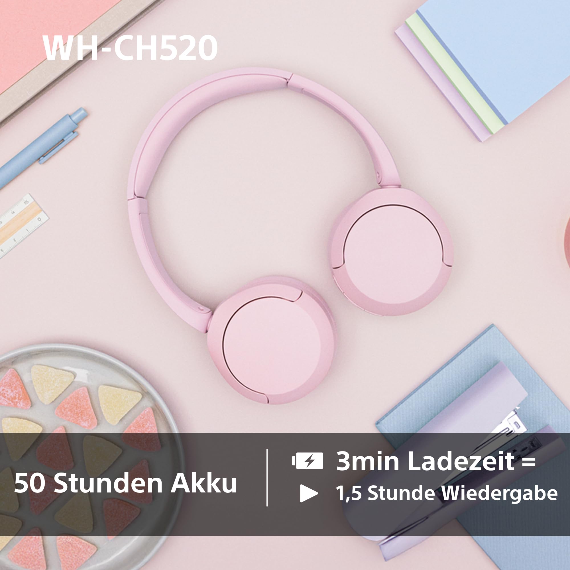 Sony WH-CH520 Kabelloser Bluetooth On-Ear-Kopfhörer