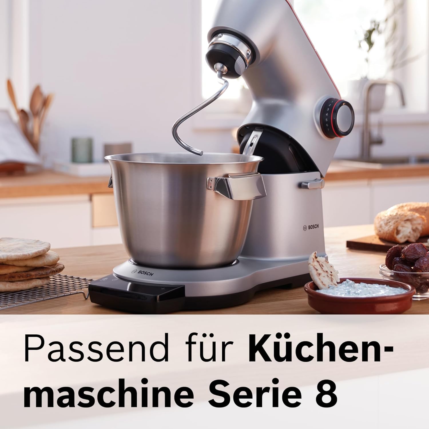 Bosch Adapter MUZ9AD1 für Bosch Serie 8 Fleischwolf, Trommel-Schnitzelwerk und Profi-Pastavorsätze