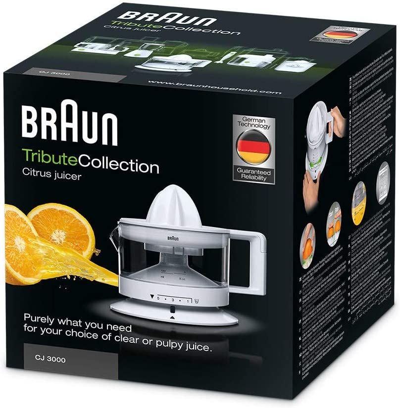 BRAUN CJ 3000 Zitruspresse 350ml Saftbehälter einstellbarer Fruchtfleischanteil