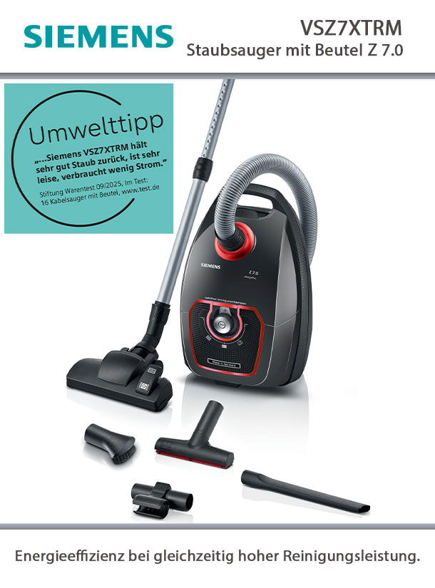 SIEMENS Z7.0 VSZ7XTRM Staubsauger mit Beutel  750 W