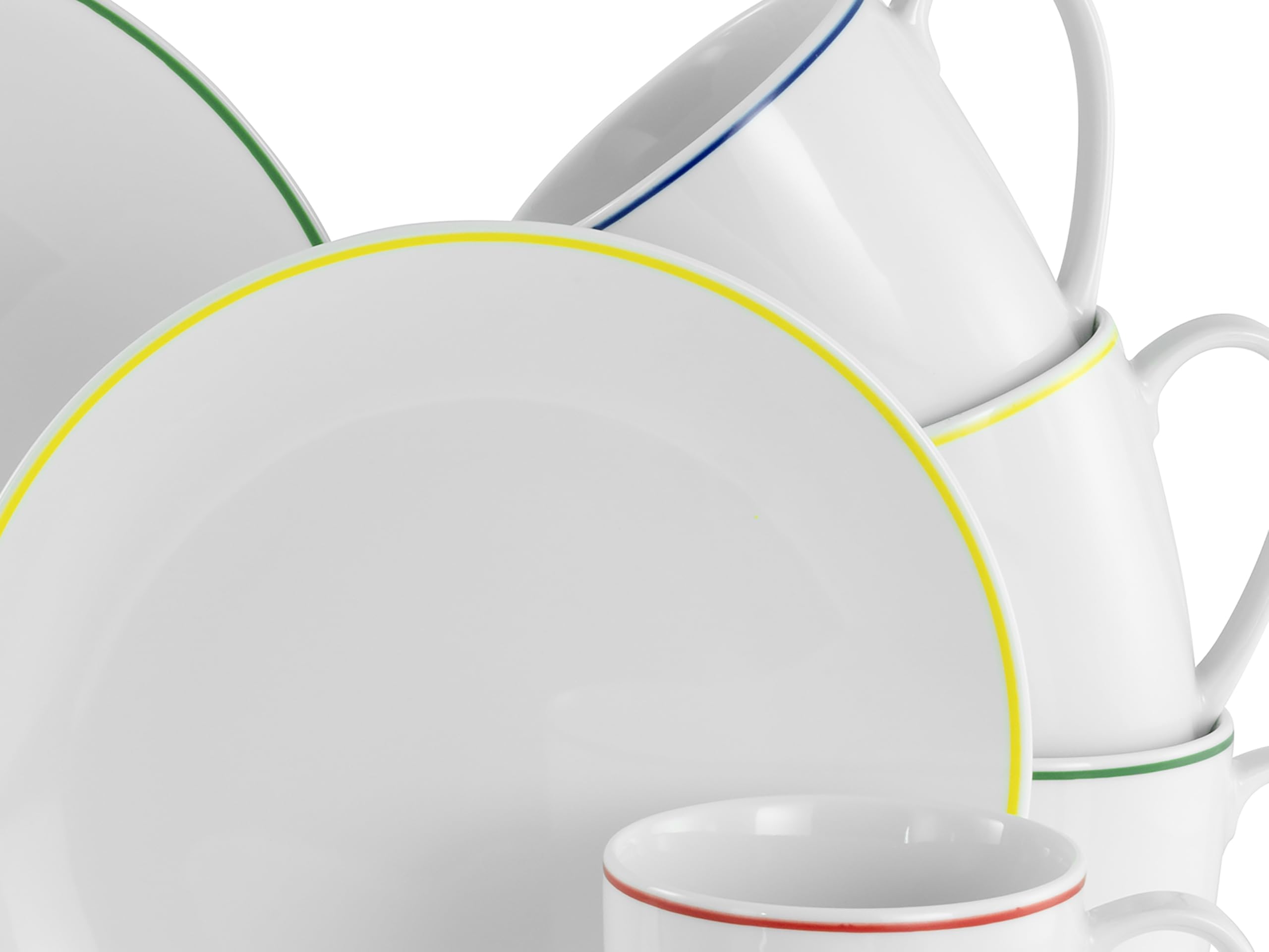 CreaTable 24054 Kombiservice Serie Luna Color Line 16-tlg Geschirrset 4 Personen