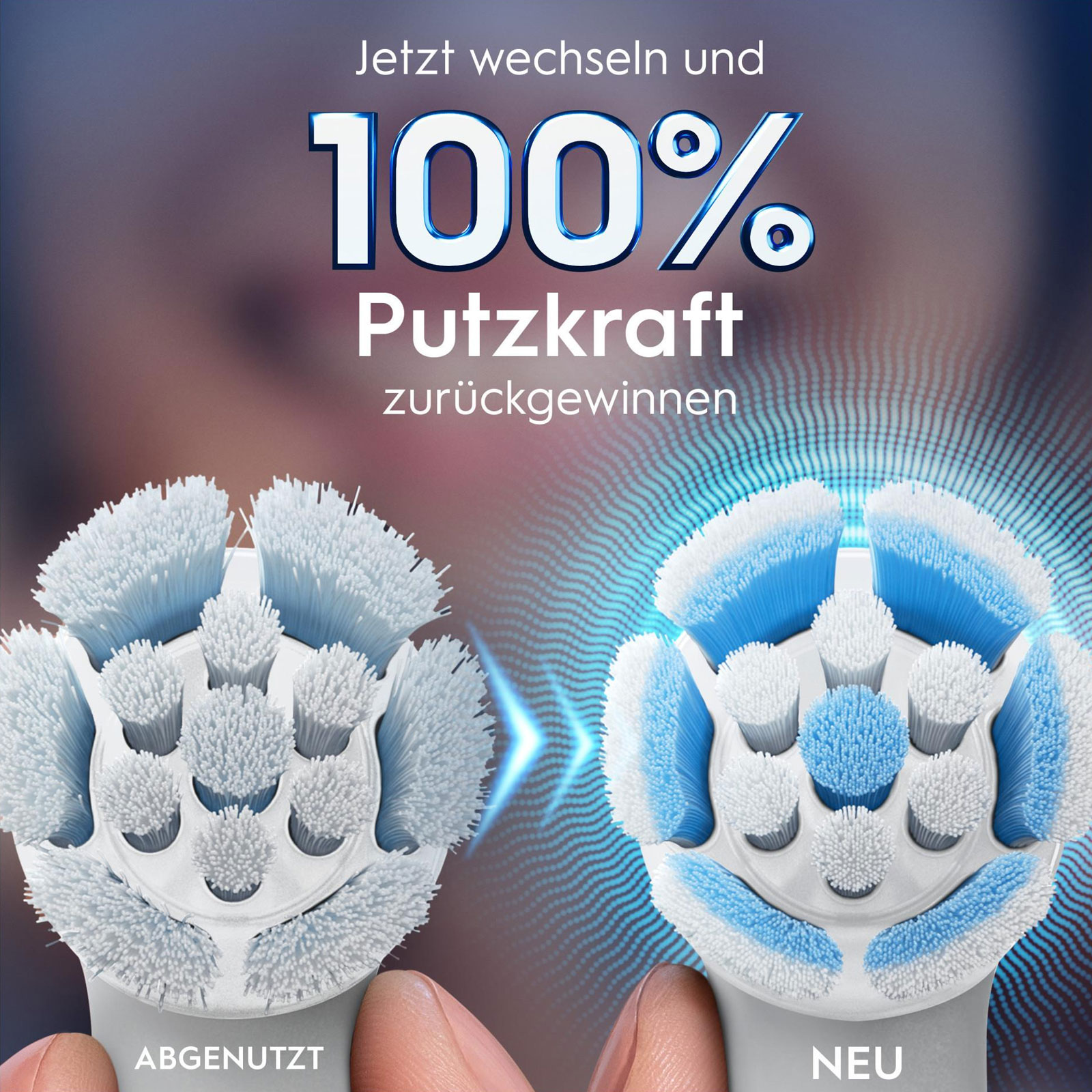Oral-B iO Sanfte Reinigung, Original Aufsteckbürsten, Weiß, 4er (passend für die Oral-B iO elektrische Zahnbürste)
