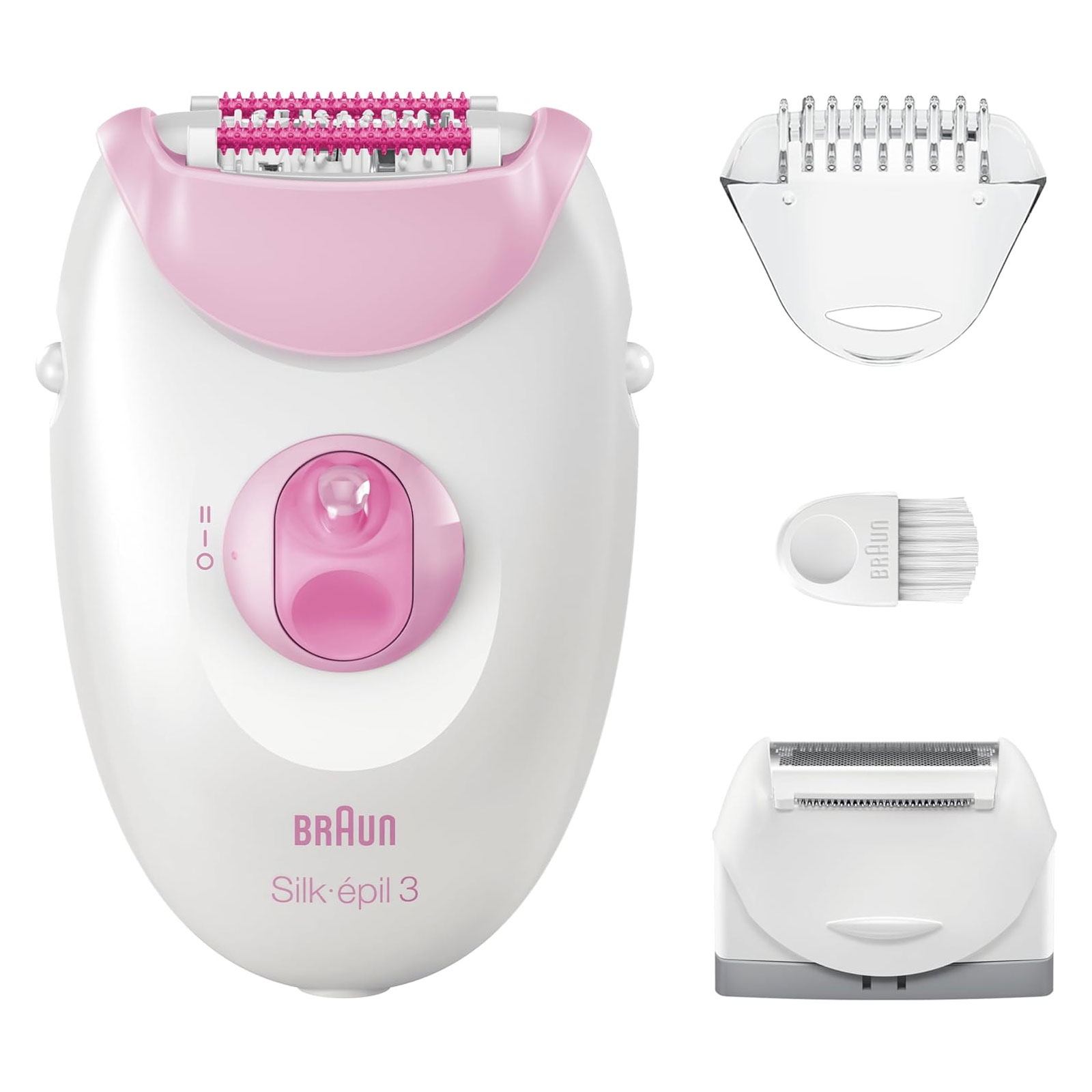 Braun Epilierer Silk-épil 3 3-031 (Netzbetrieb, Massagerollen-Aufsatz, Smartlight, Epilieren, Rasieren und Trimmen, Rasieraufsatz, Trimmeraufsatz, Made in Germany)