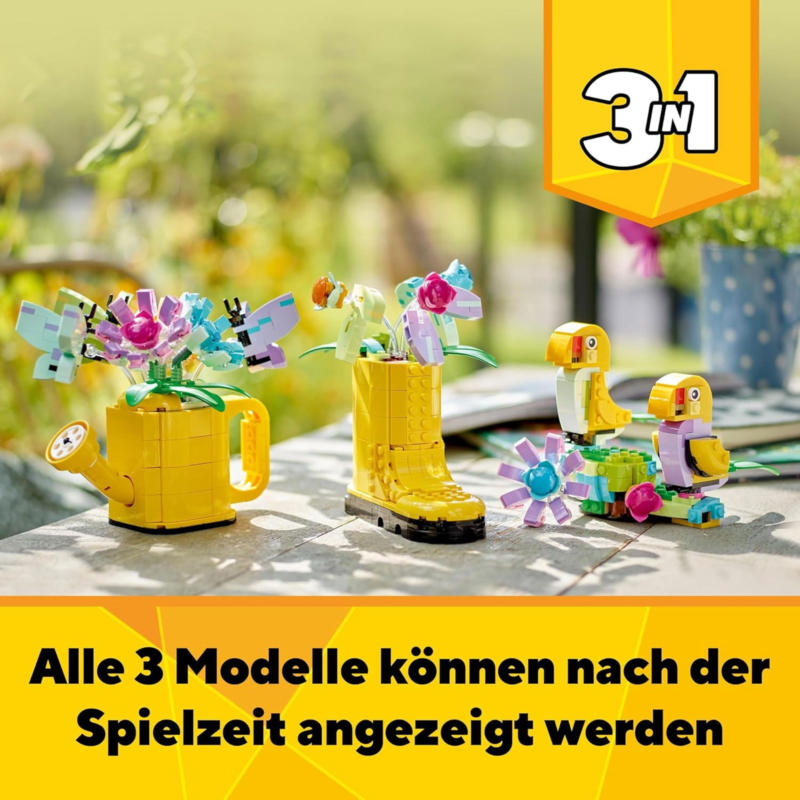 LEGO Creator 3in1 Gießkanne mit Blumen Set,