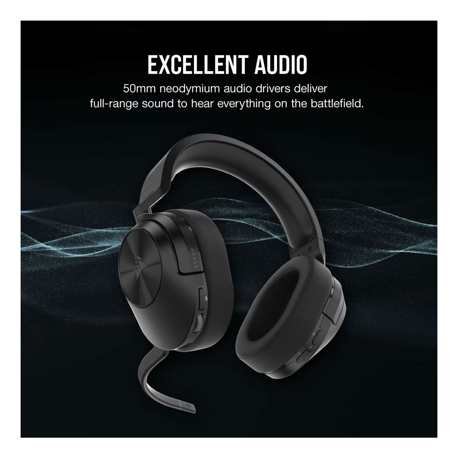 Corsair HS55 Stereo Carbon Gaming-Headset (3,5 mm Klinke, PC, Flip-to-mute-Funktion)