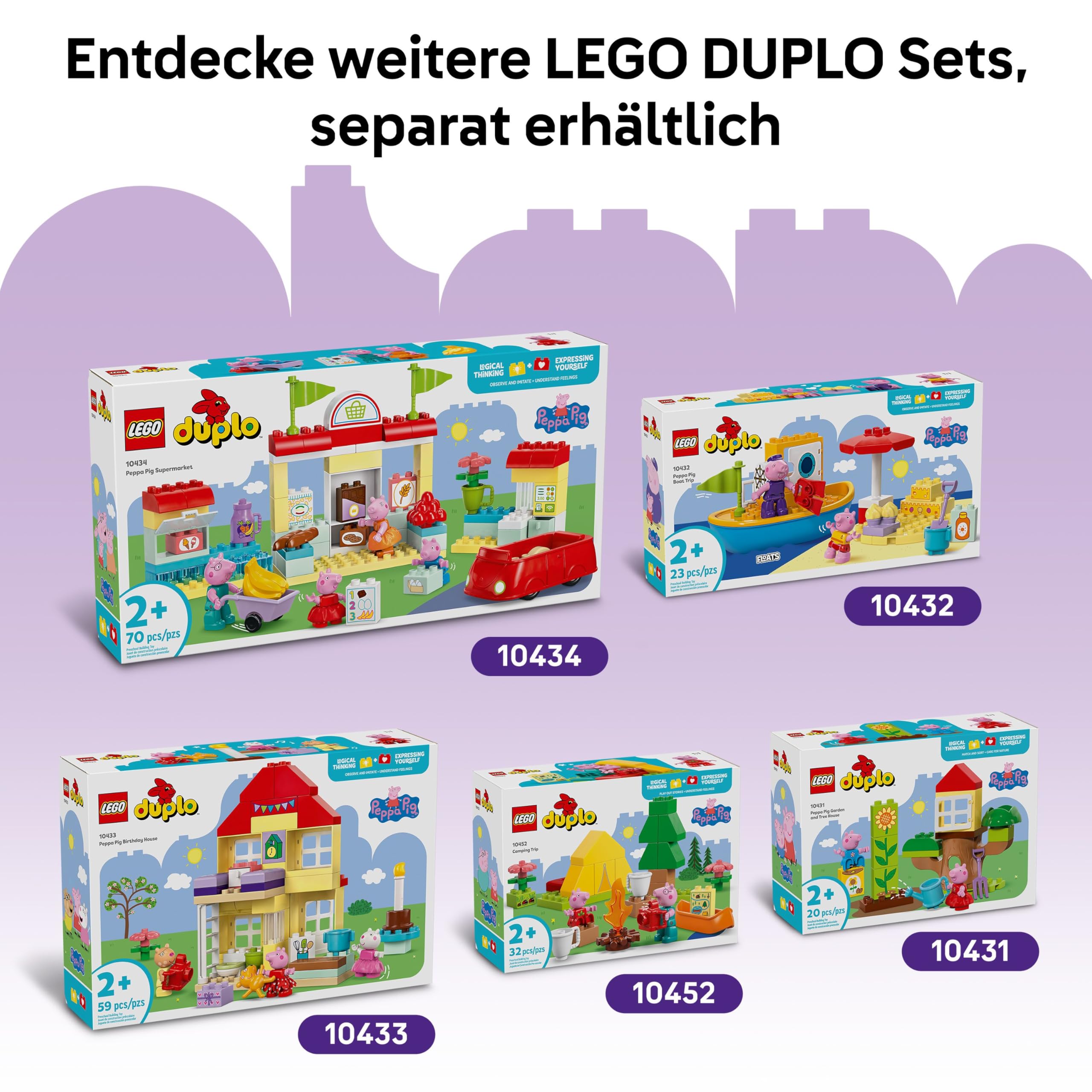 LEGO DUPLO Peppa Wutz Jahrmarkt - Montessori Spielzeug 10453
