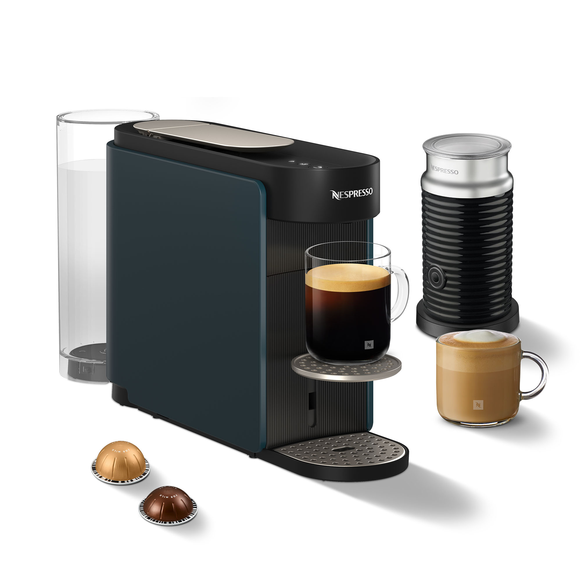 Nespresso Krups VERTUO Up Ocean Blue XN9404 inkl. Aeroccino 3 Milchaufschäumer