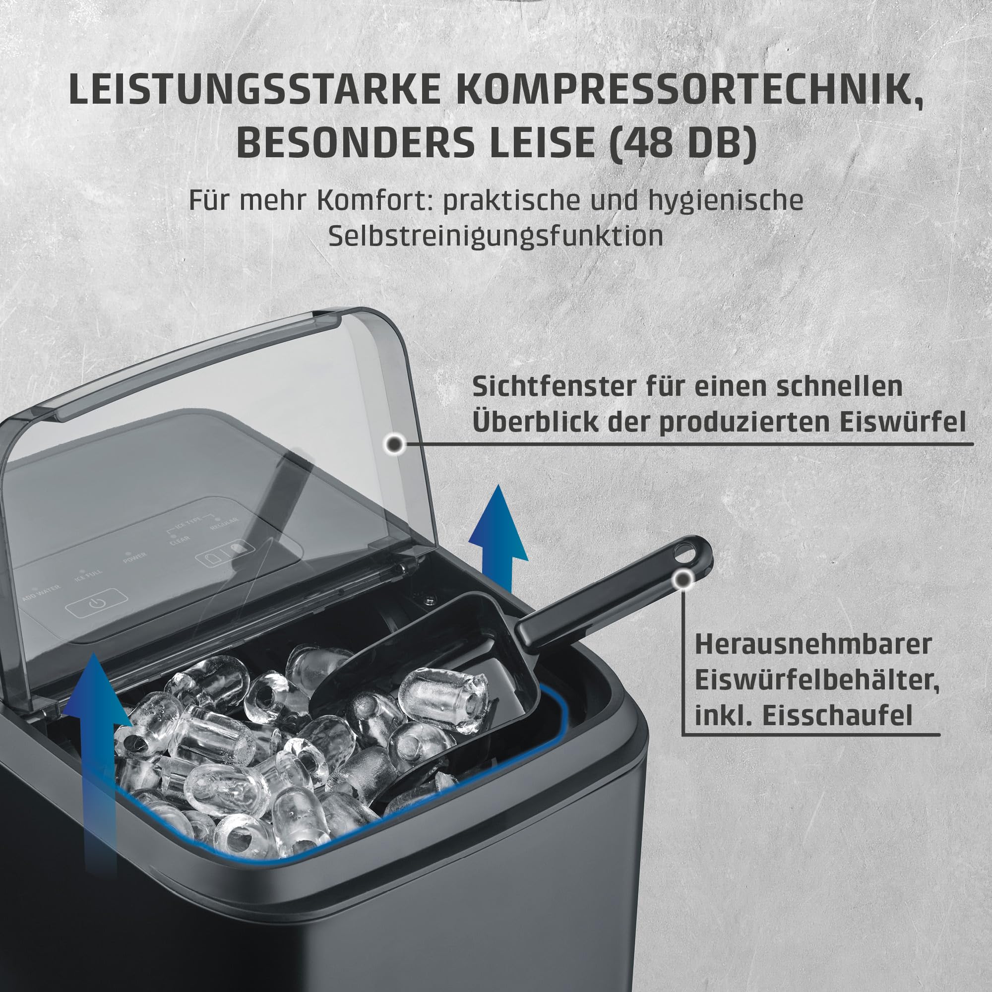 CASO Clear Ice Advanced Eiswürfelbereiter mit Kompressor