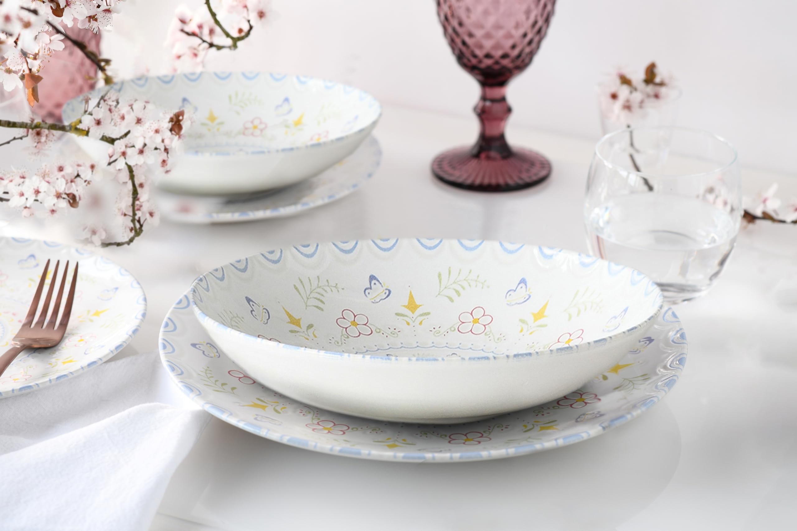CreaTable, 24868, Serie Primavera, 12-teiliges Geschirrset für 4 Personen