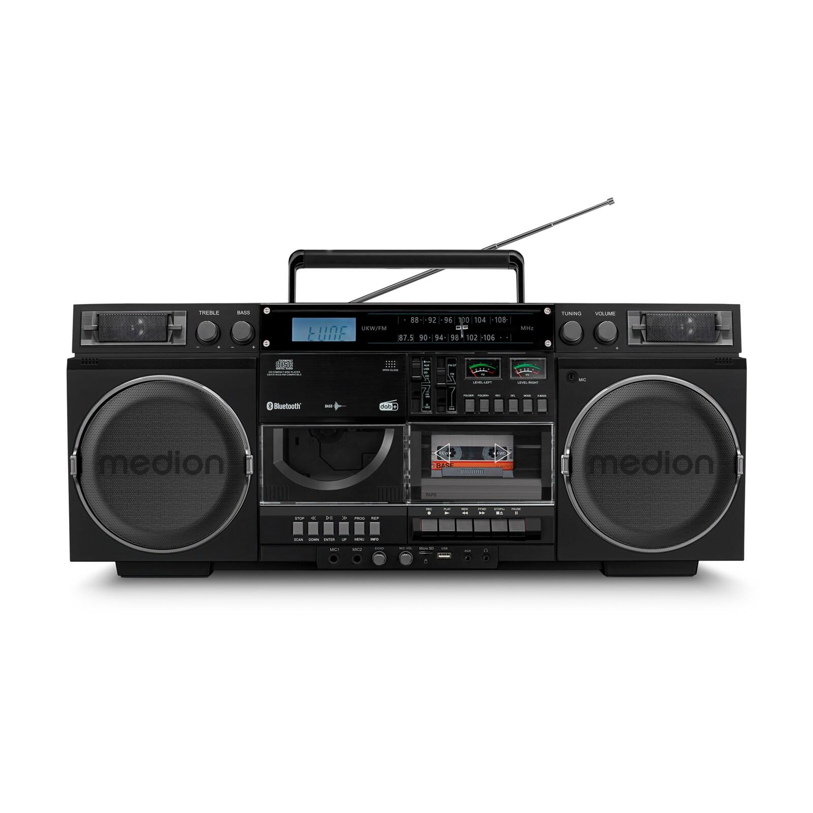 Medion LIFE P66538 (MD44538) Retro-Boombox blau DAB+/PLL-UKW Radio, Bluetooth, CD-Player, Kassettendeck