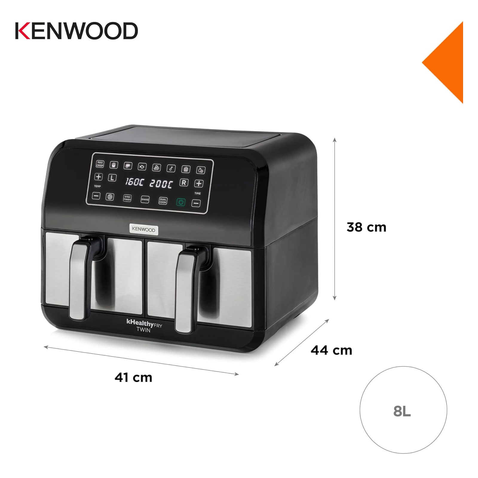 KENWOOD HFM20.000MB kHealthy Doppel-Heißluftfritteuse
