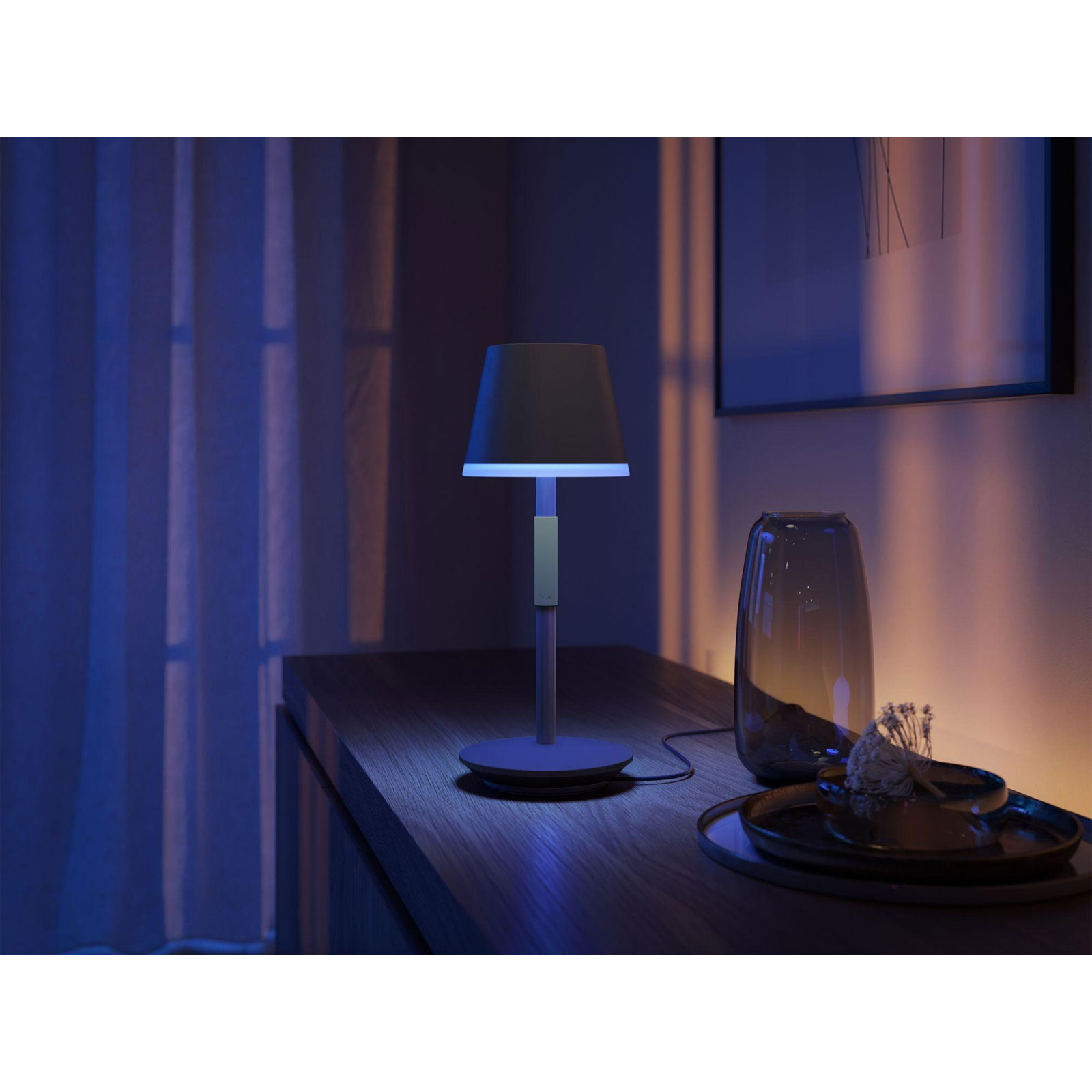 Philips Hue Tragbare Tischleuchte Hue Go, Schwarz