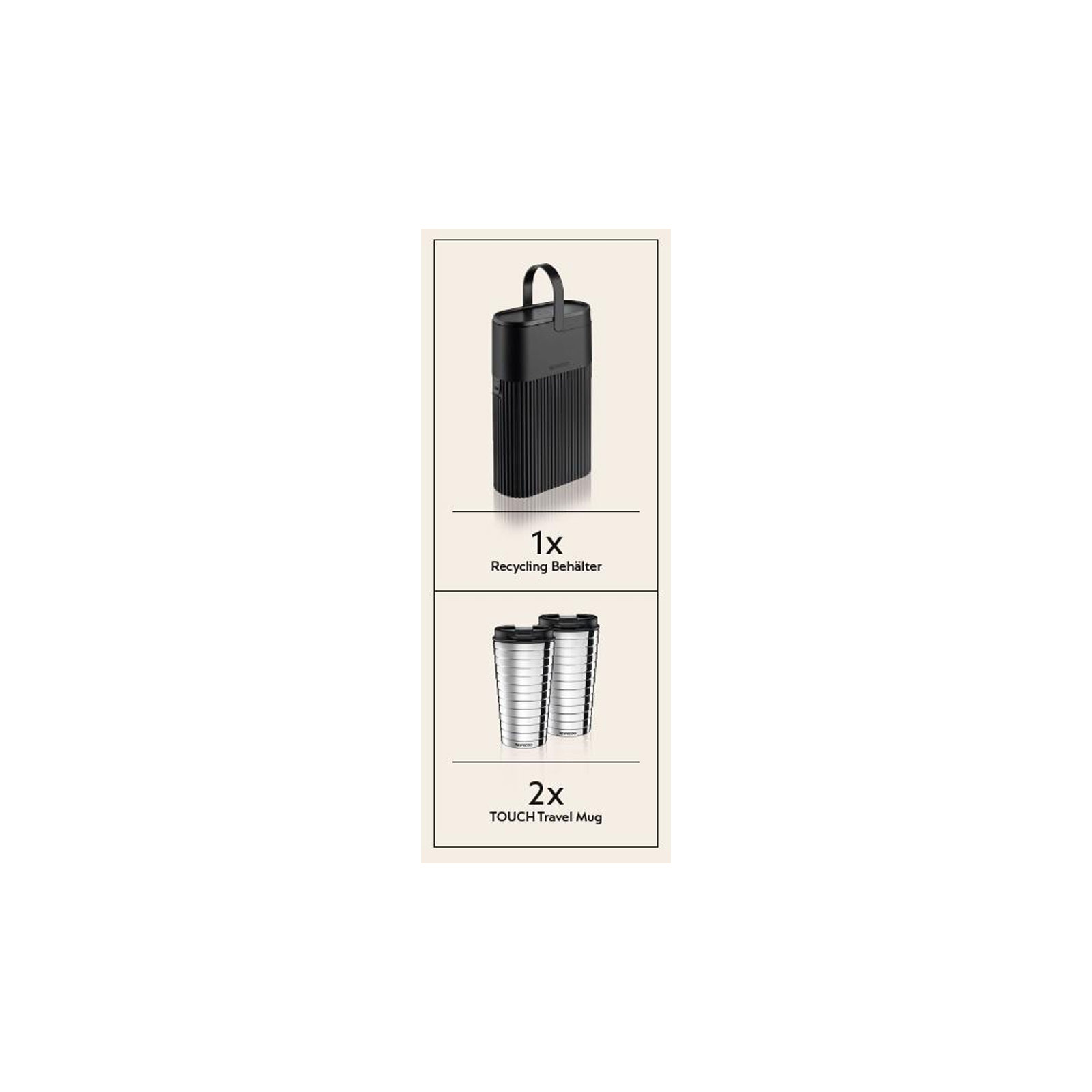 Nestlé Nespresso Geschenk-Set Recycling Behälter + Travel Mug