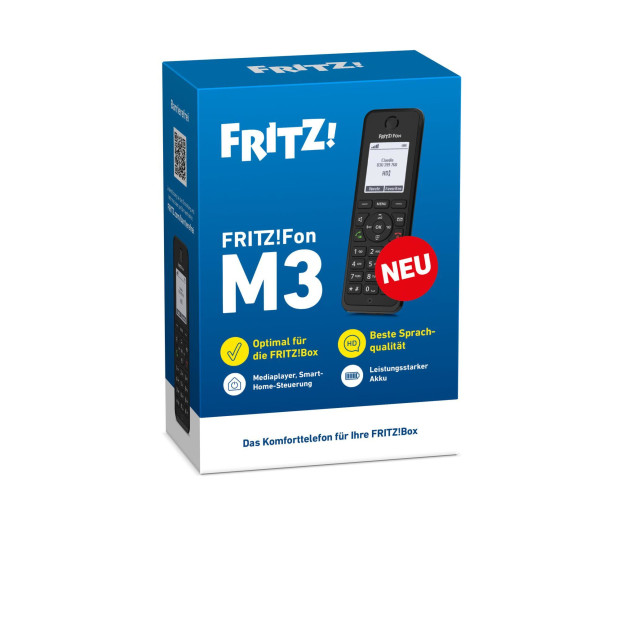 AVM FRITZ!Fon M3 Schnurloses Telefon 1 Mobilteil mit Anrufbeantworter DECT