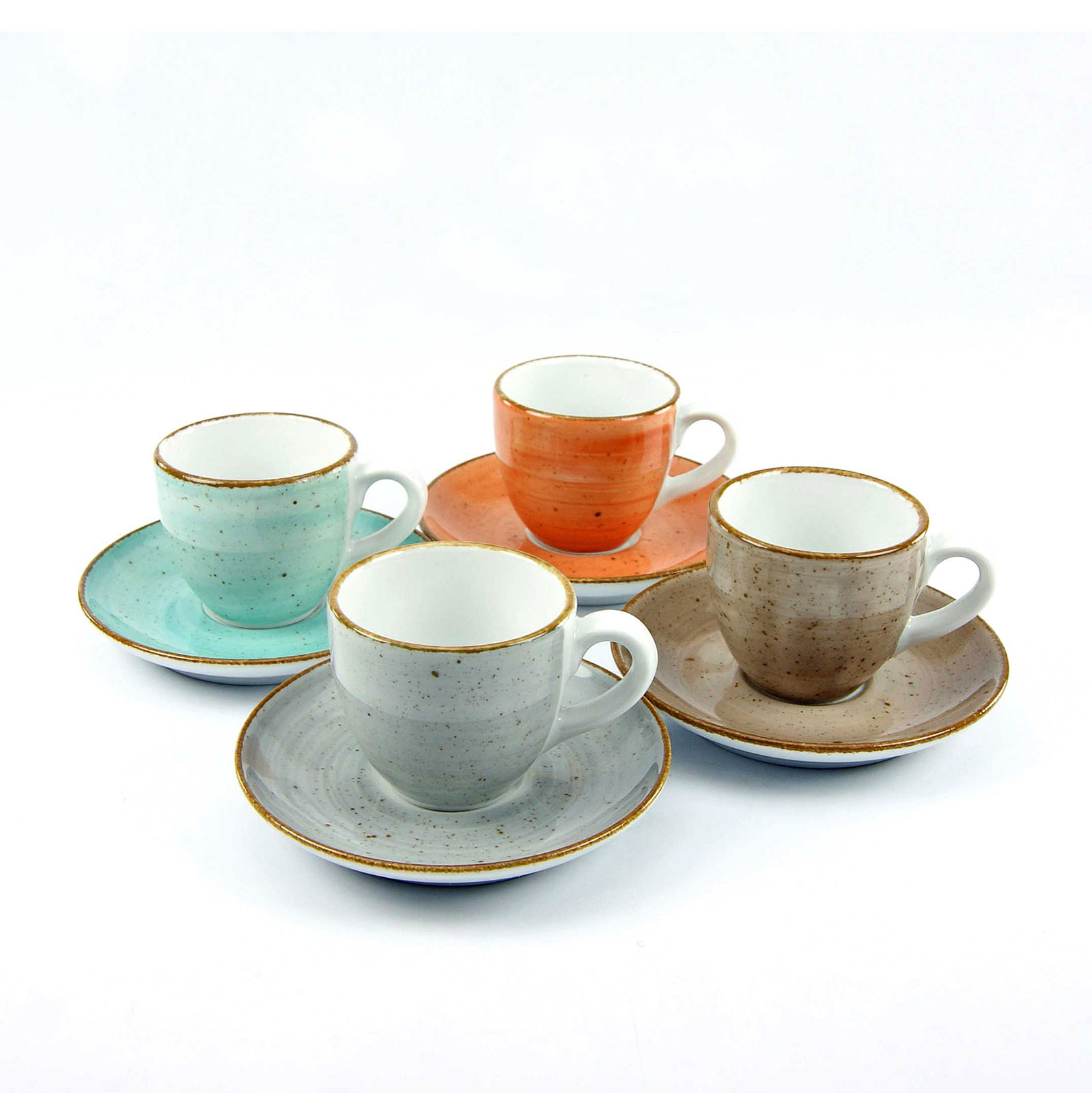 CreaTable, 17724, Serie Vintage Nature, Geschirrset 4er Espresso- Set 8 teilig