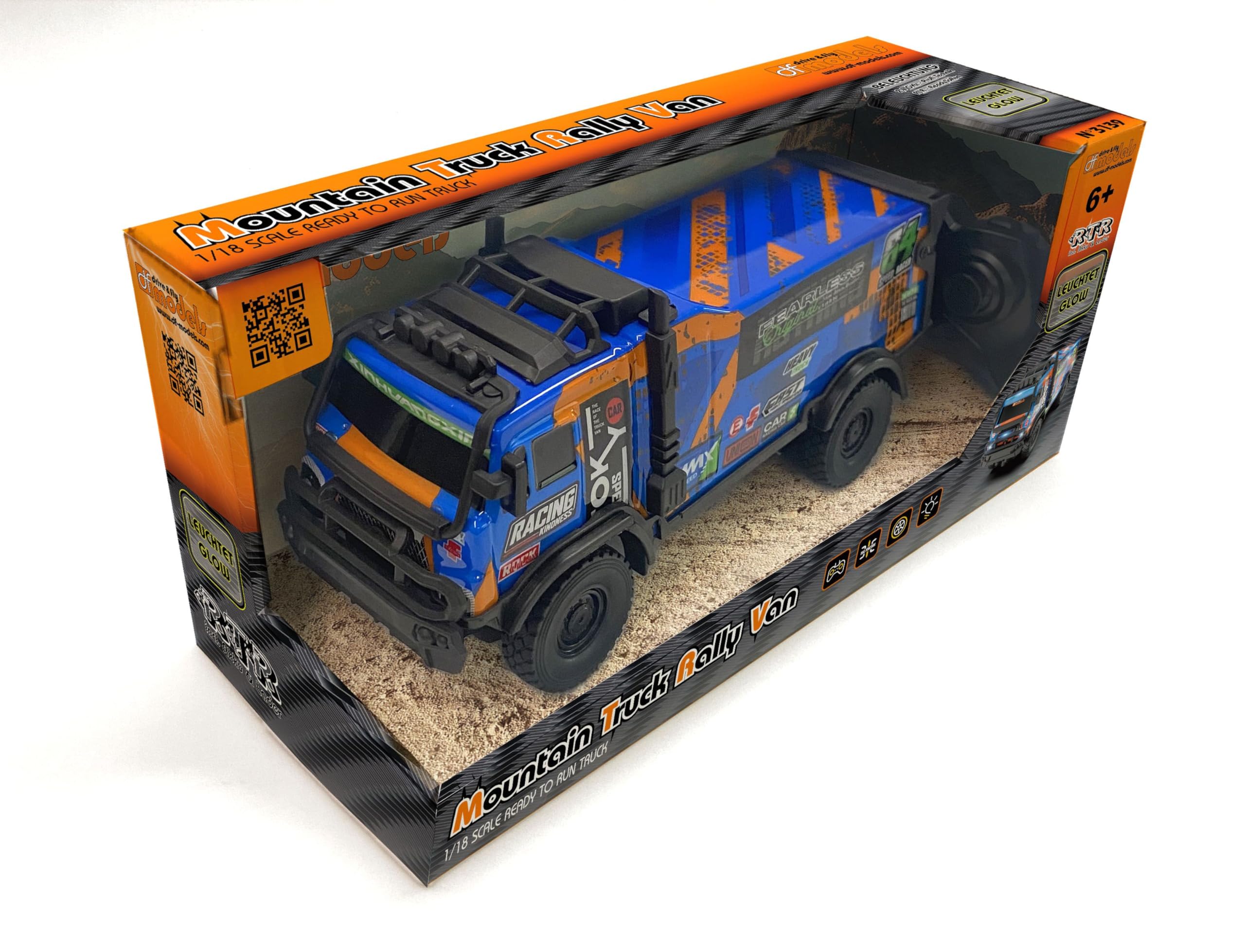 dfmodels Mountain Truck Rally Van 1:18 Ferngesteuertes Auto