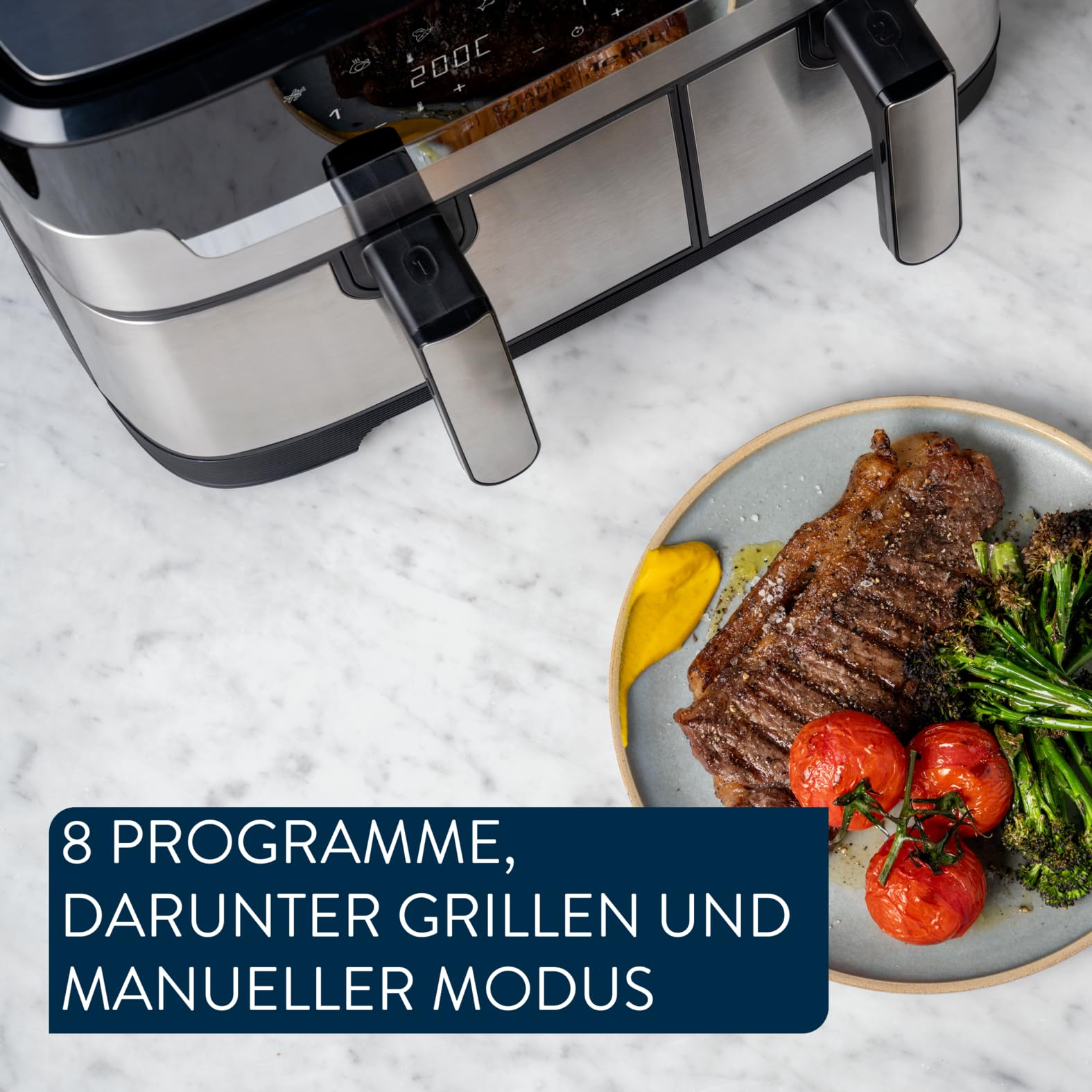 TEFAL EY90JD Jamie Oliver Doppel-Heißluftfritteuse 8,3 l Füllmenge