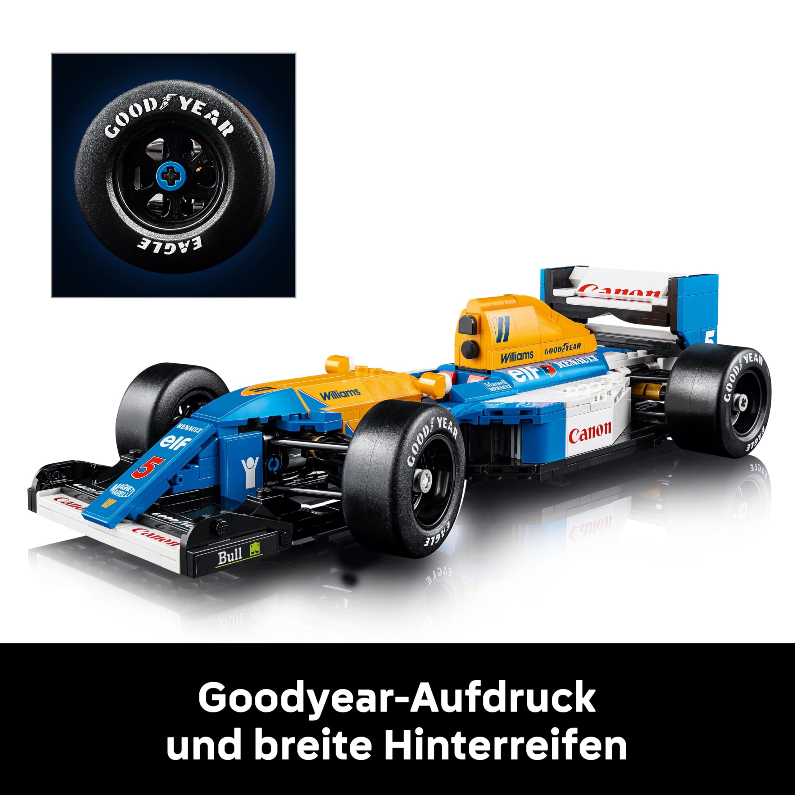 LEGO Icons Williams Racing FW14B mit Nigel Mansell - F1 Modellauto Set