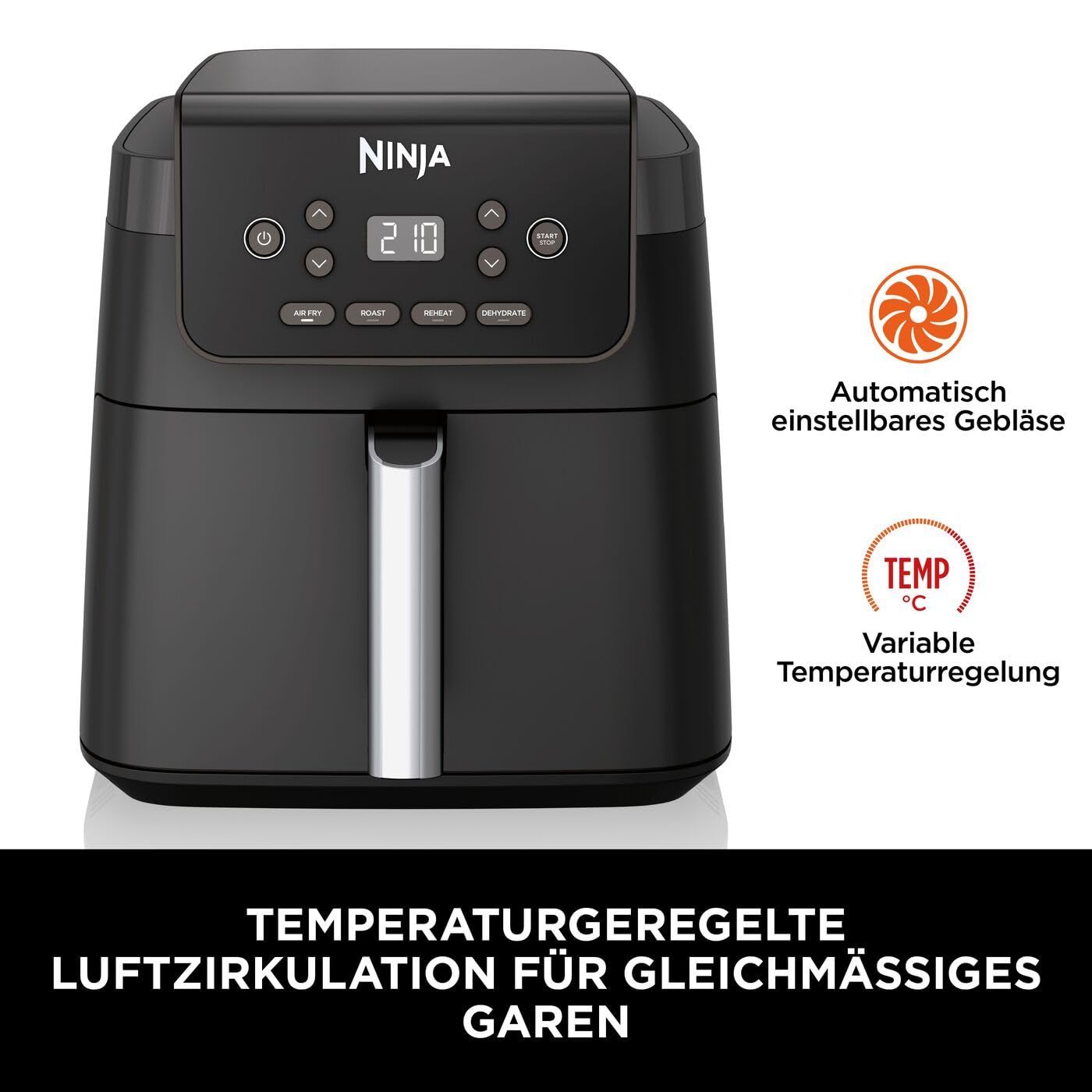 Ninja Heißluftfritteuse, 6,2 l, ohne Öl