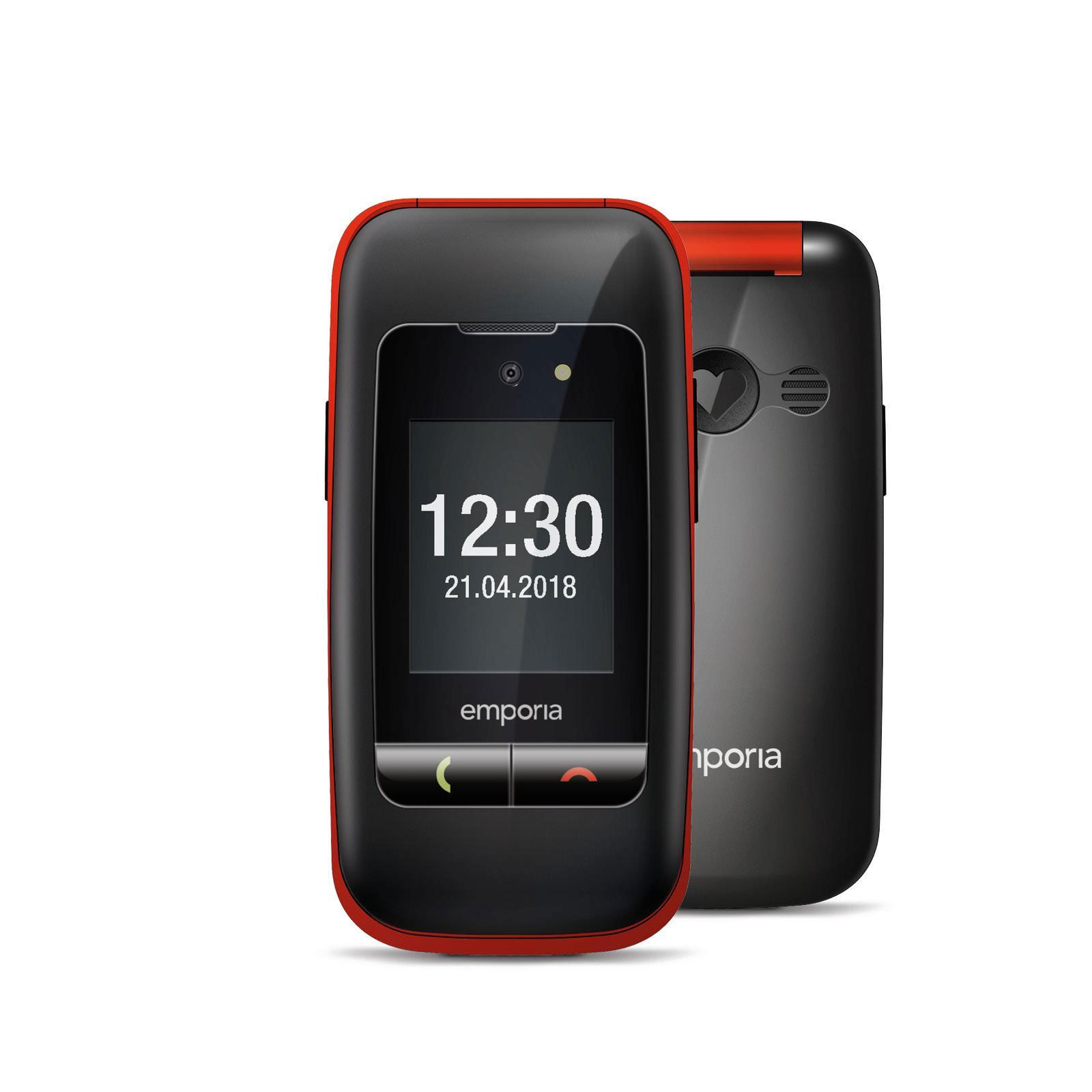 Emporia ONE 2G, Schwarz/Rot - Modell 2025 Handy (Seniorenhandy, Klapp)