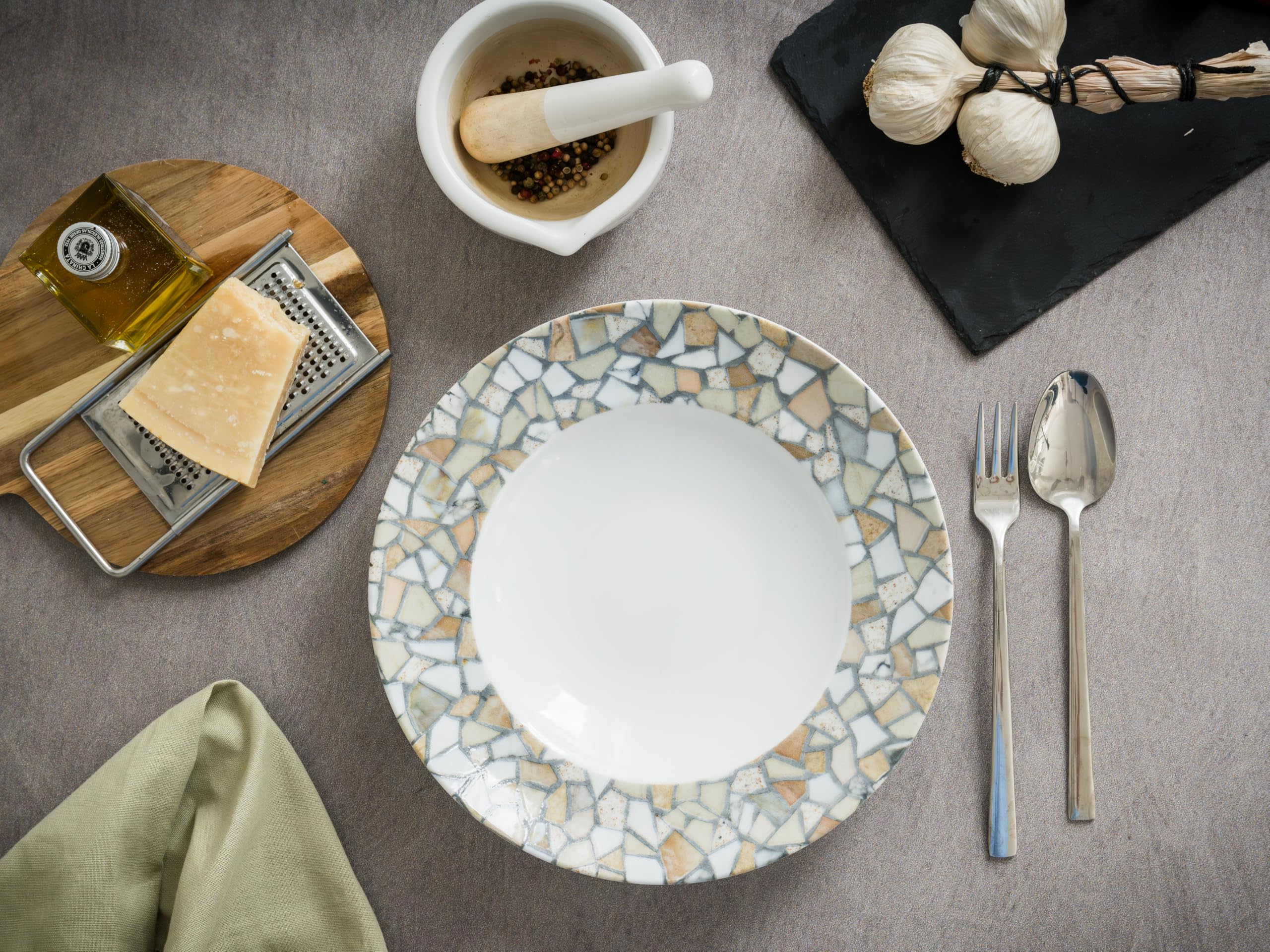 Creatable, 24707, Serie Stone Collection Siena, 4-teiliges Geschirrset für 4 P.